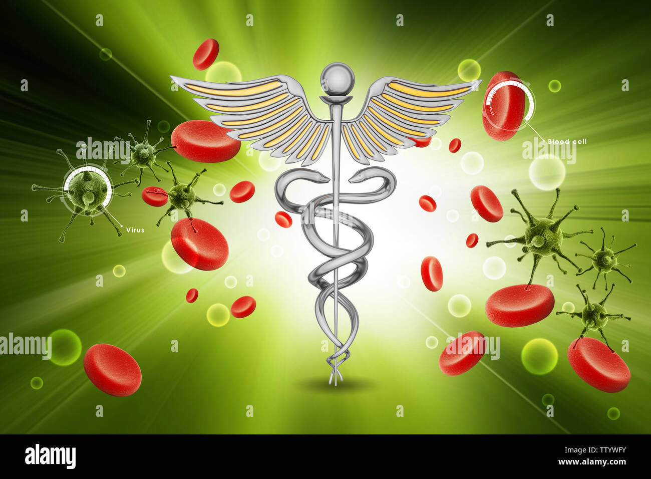 caduceus medical symbol Stock Photo - Alamy