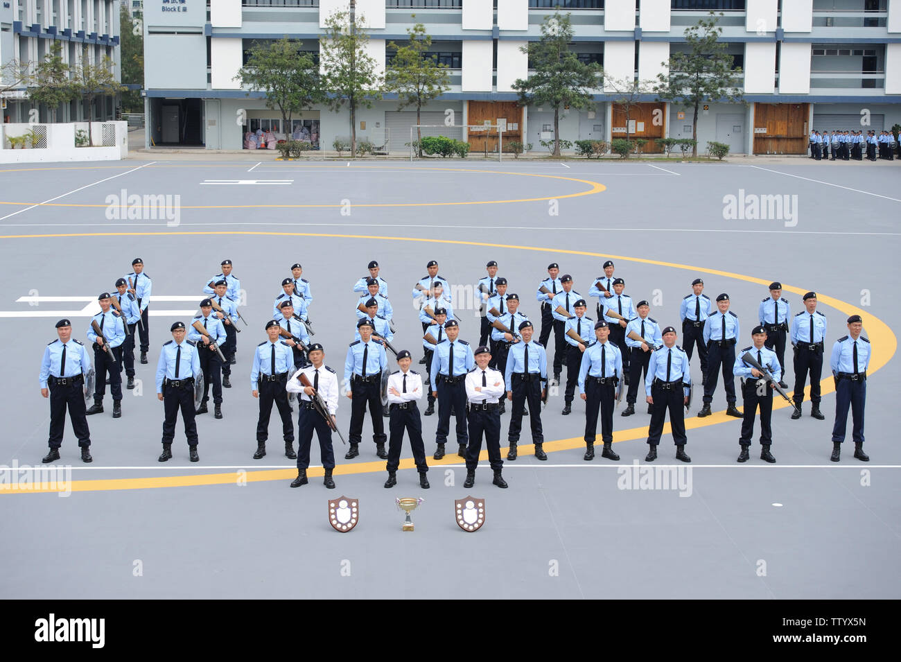 Police college graduation ceremony, so we were dressing in formal uniforms in order to present