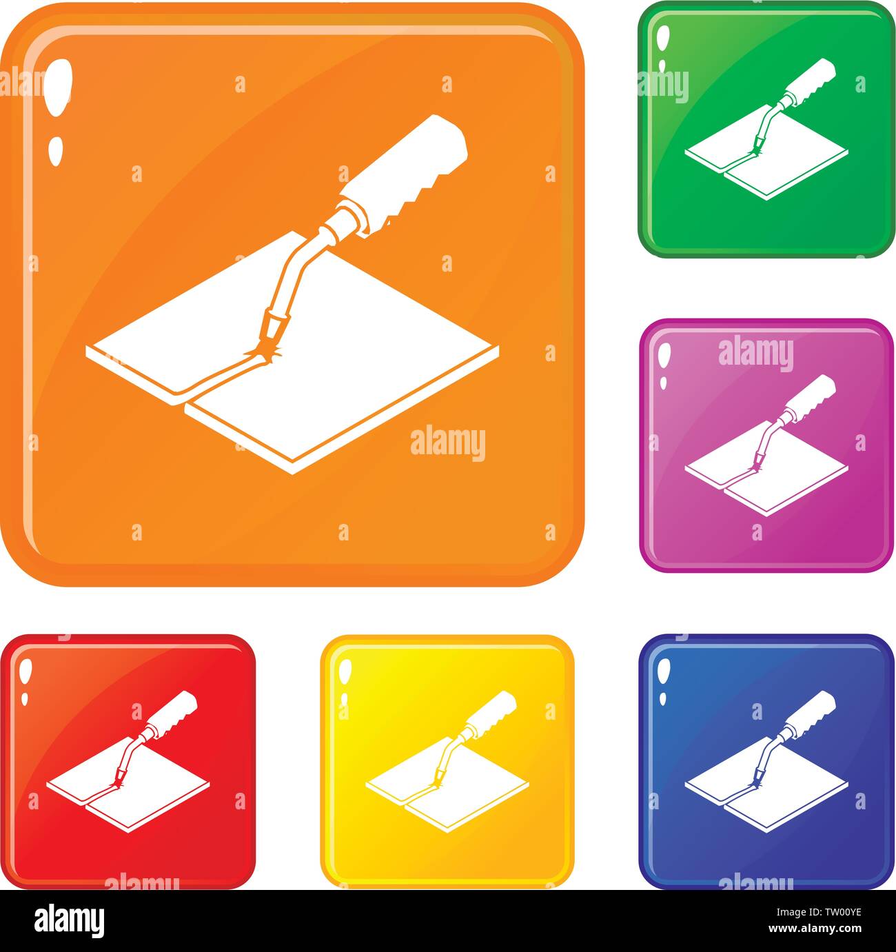 Welding torch icons set vector color Stock Vector