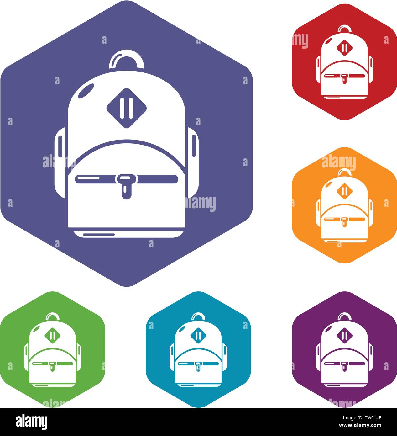 Schoolbag icons vector hexahedron Stock Vector