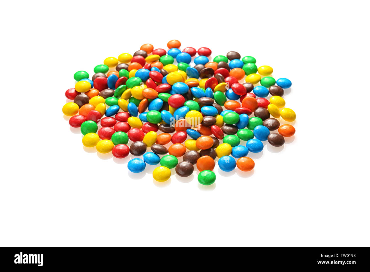 Colorful candies on white background Stock Photo - Alamy