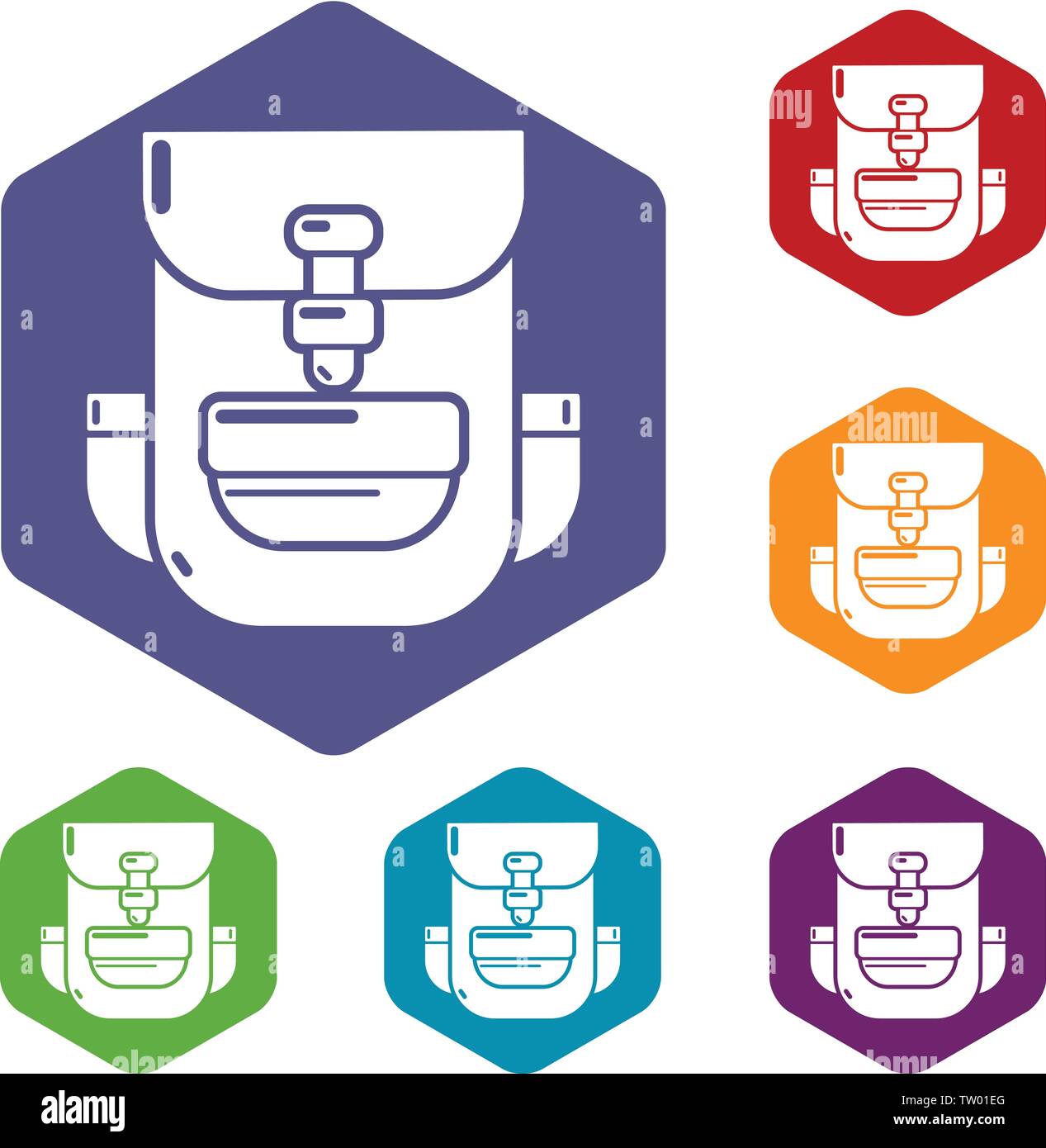 Backpack education icons vector hexahedron Stock Vector