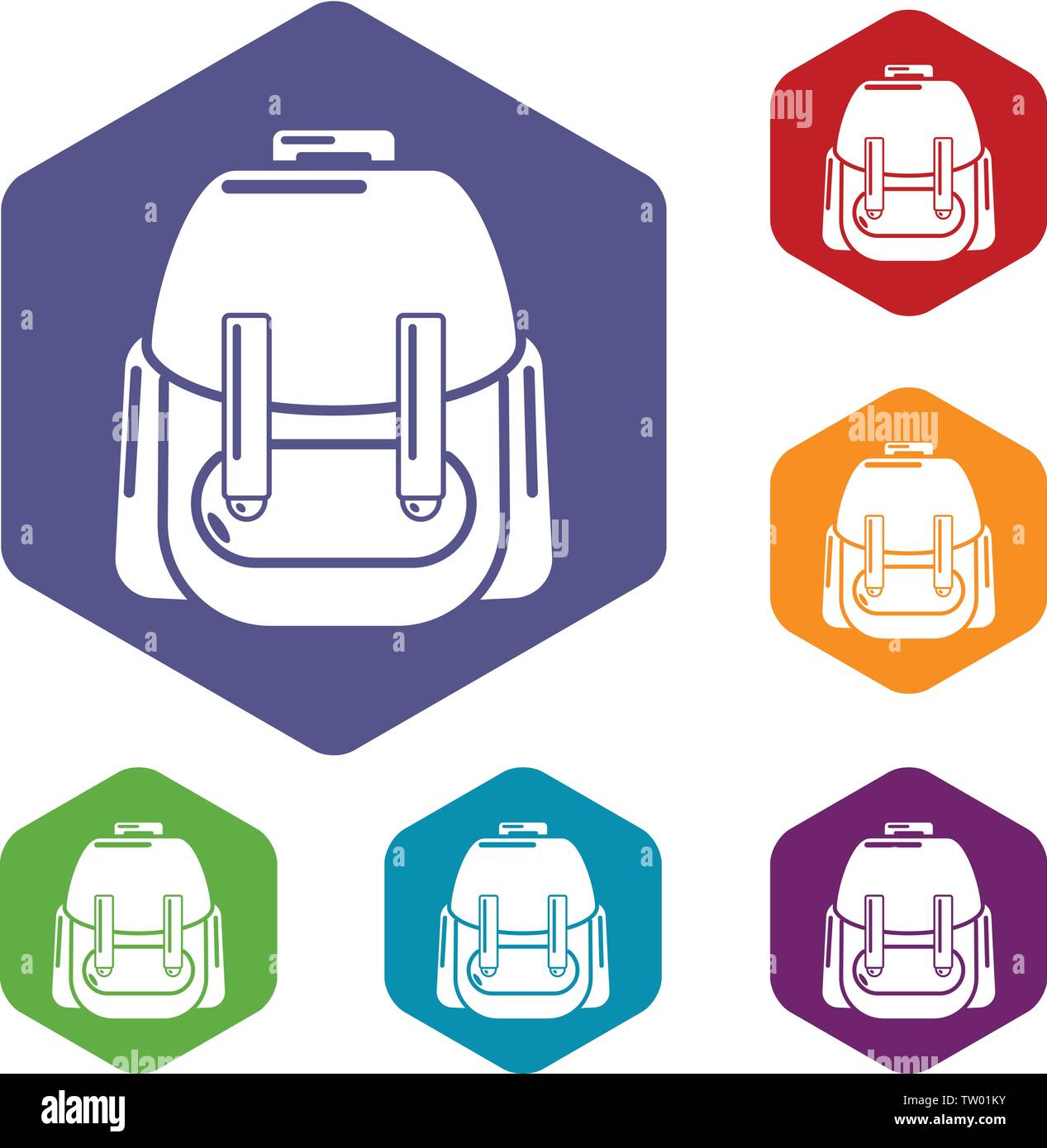 Rucksack icons vector hexahedron Stock Vector