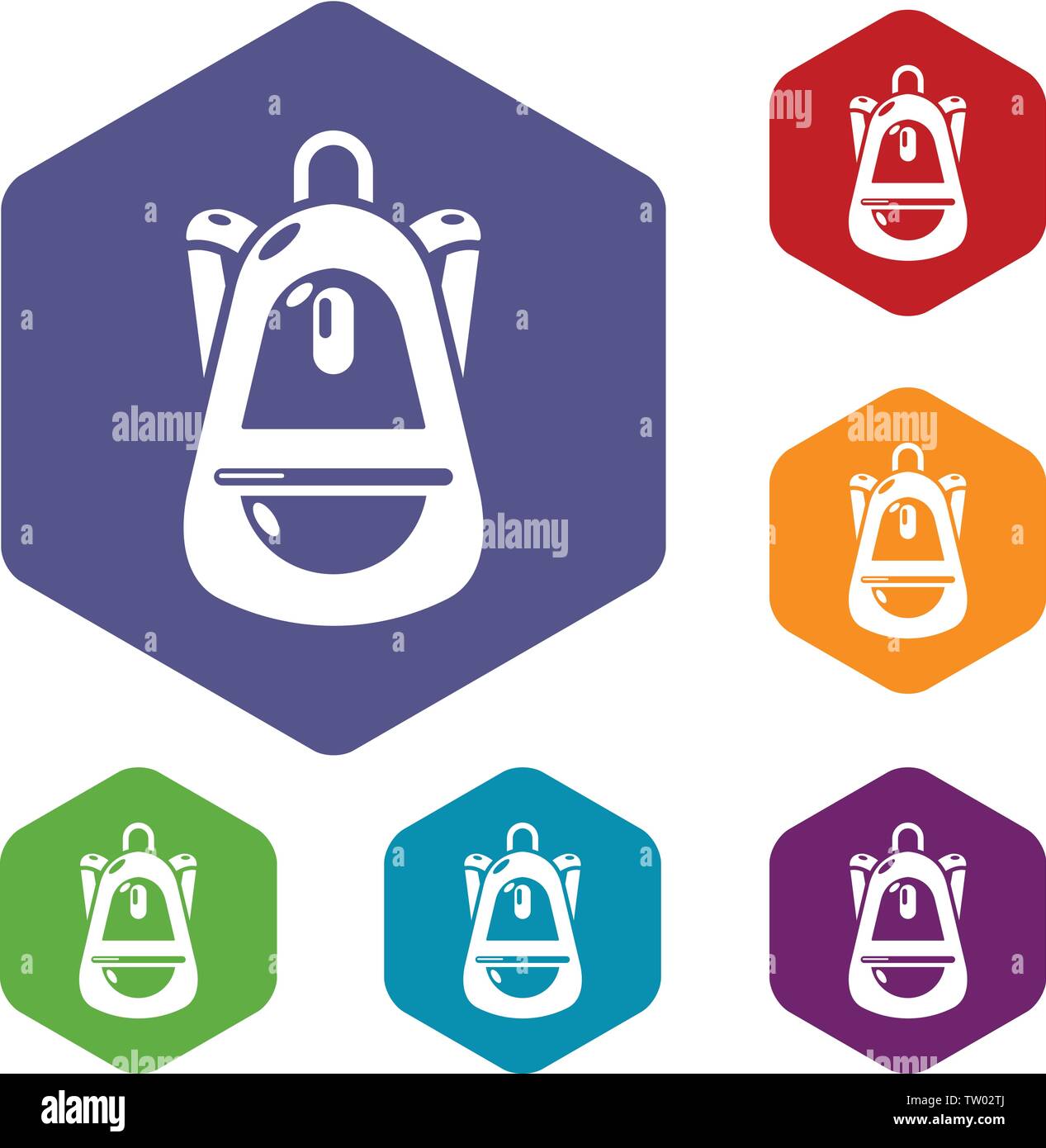 Backpack baggage icons vector hexahedron Stock Vector