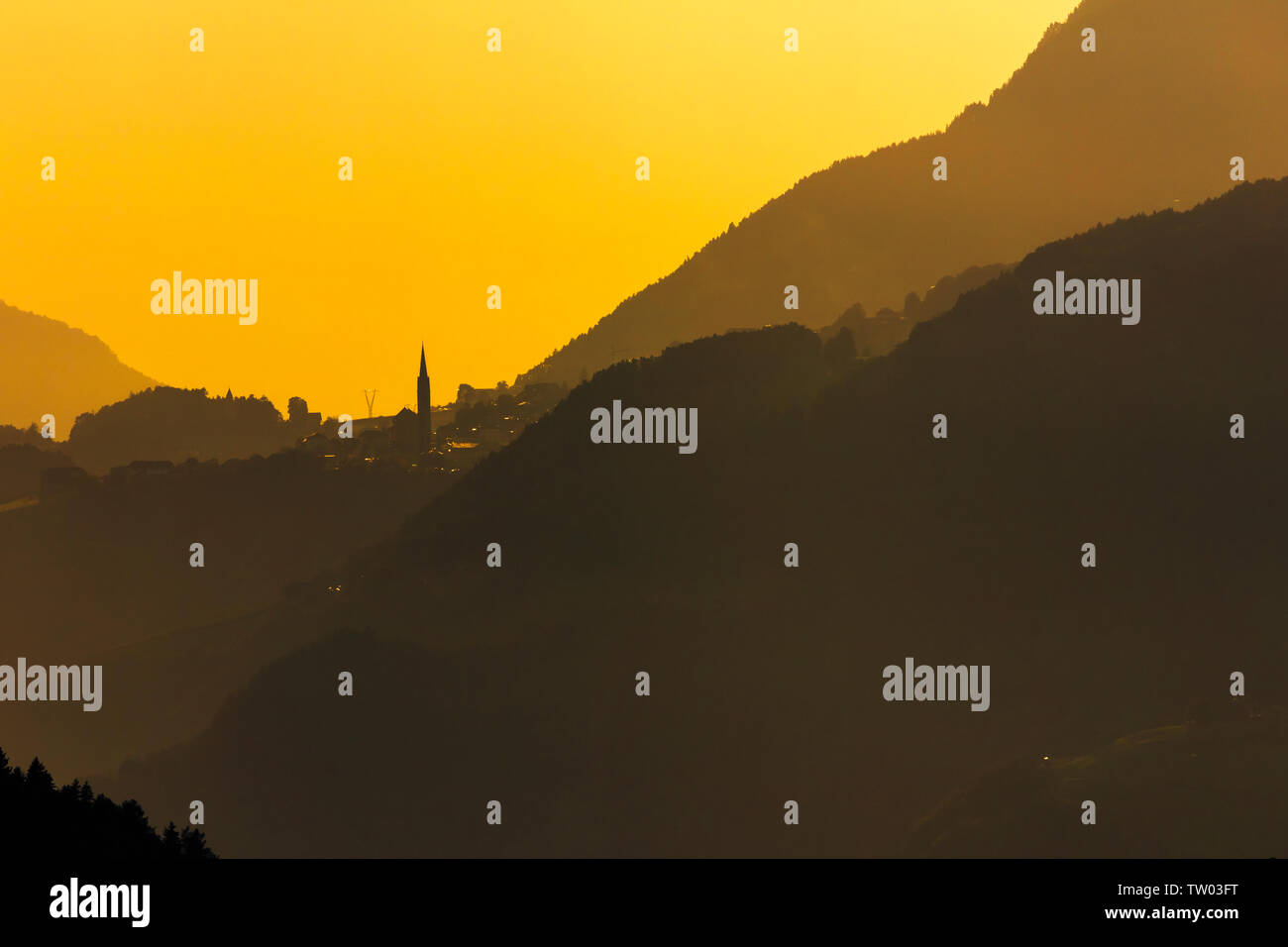 Sunset time in italian Alps Stock Photo - Alamy