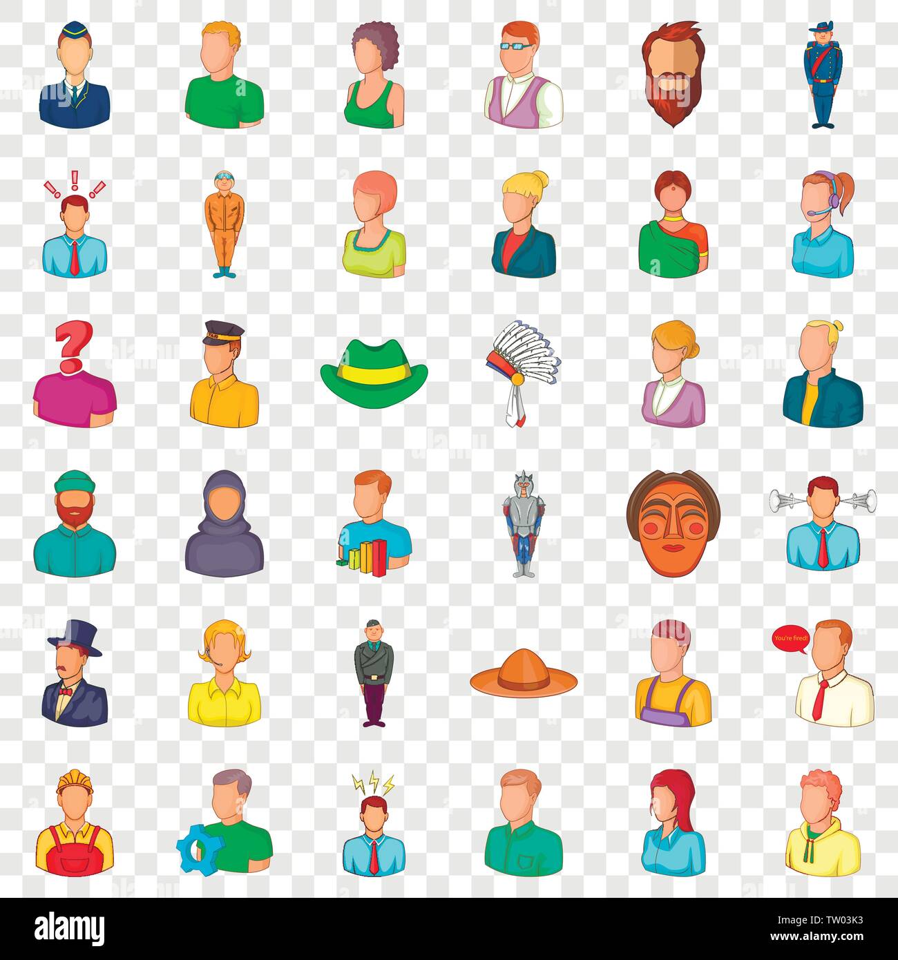 Profession icons set, cartoon style Stock Vector Image & Art - Alamy