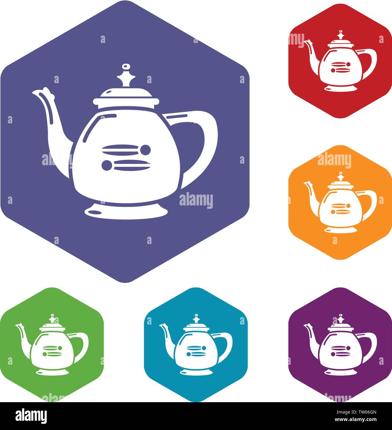 Kettle restaurant icons vector hexahedron Stock Vector