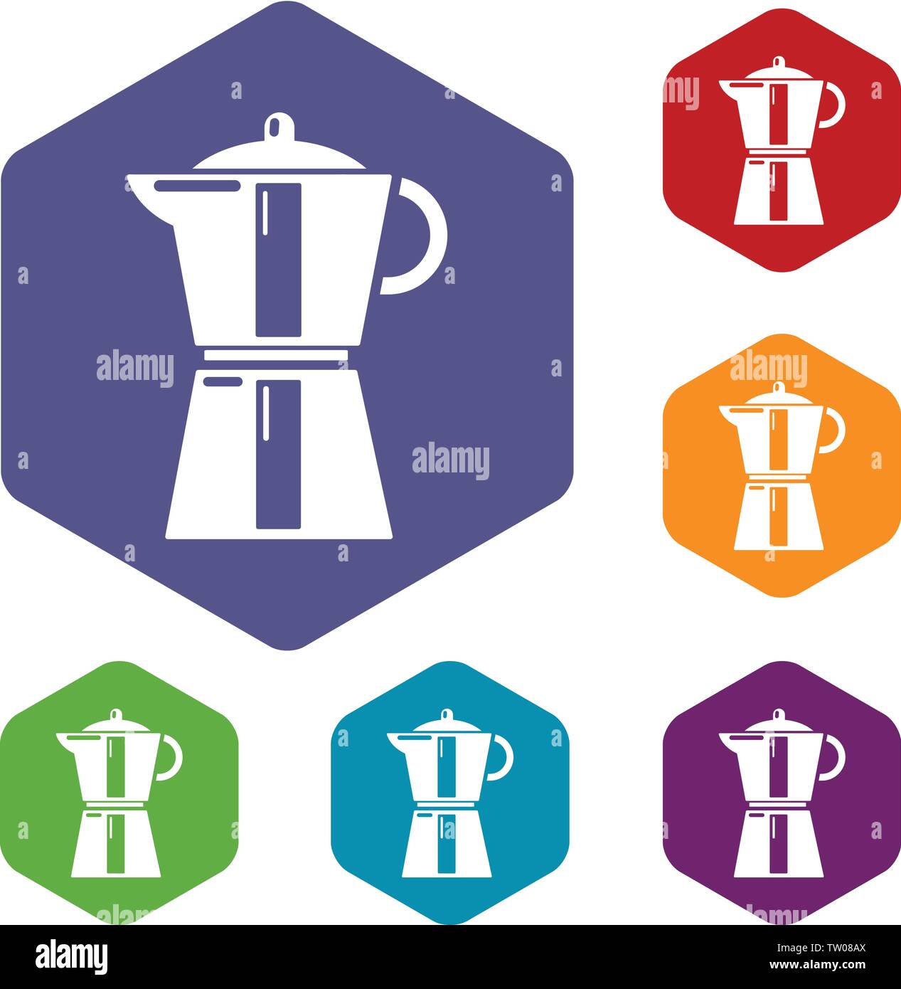 Kettle element icons vector hexahedron Stock Vector