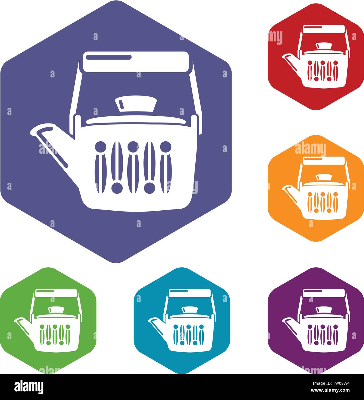 Teatime icons vector hexahedron Stock Vector