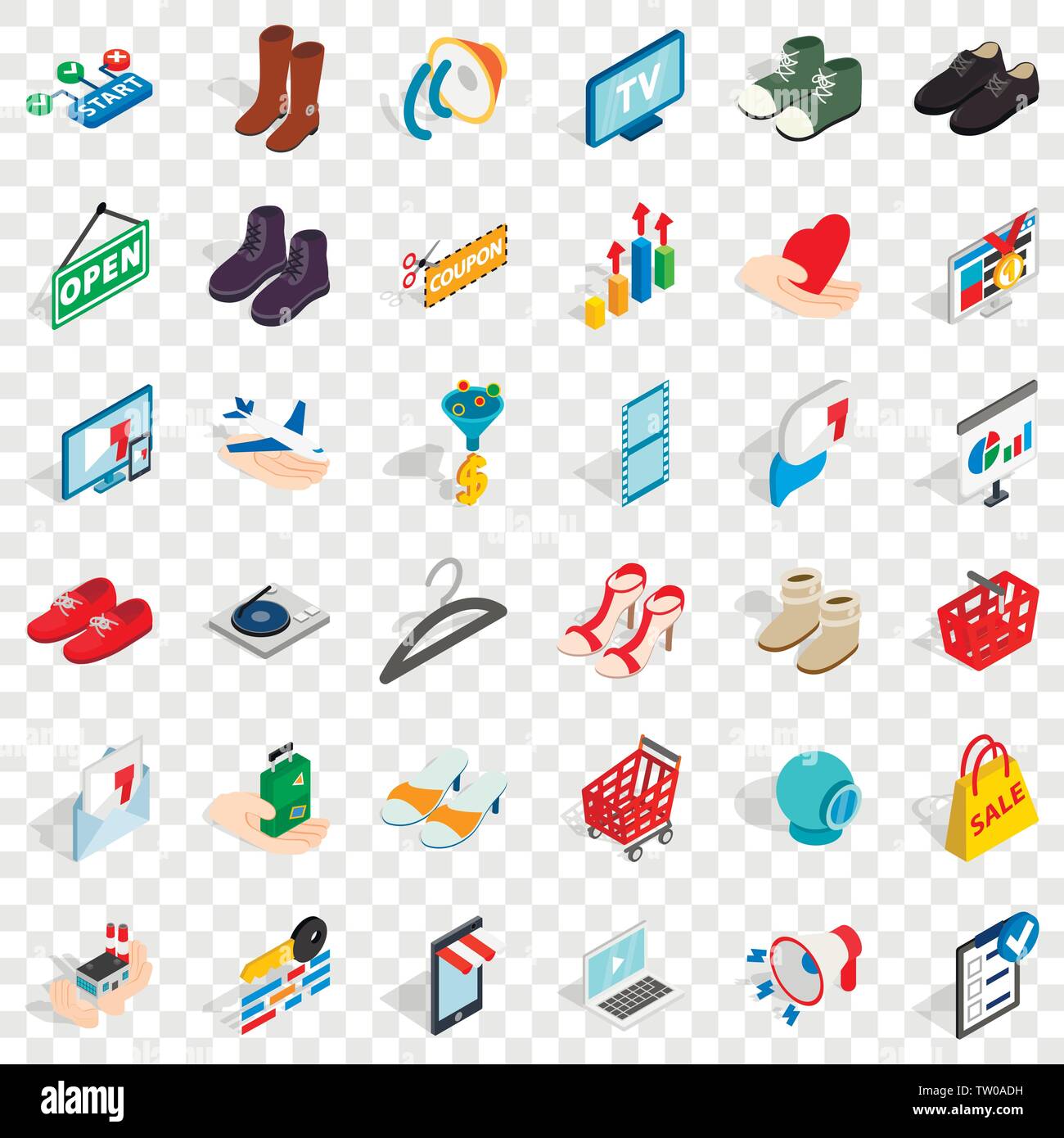 Shopping bag icons set, isometric style Stock Vector Image & Art - Alamy