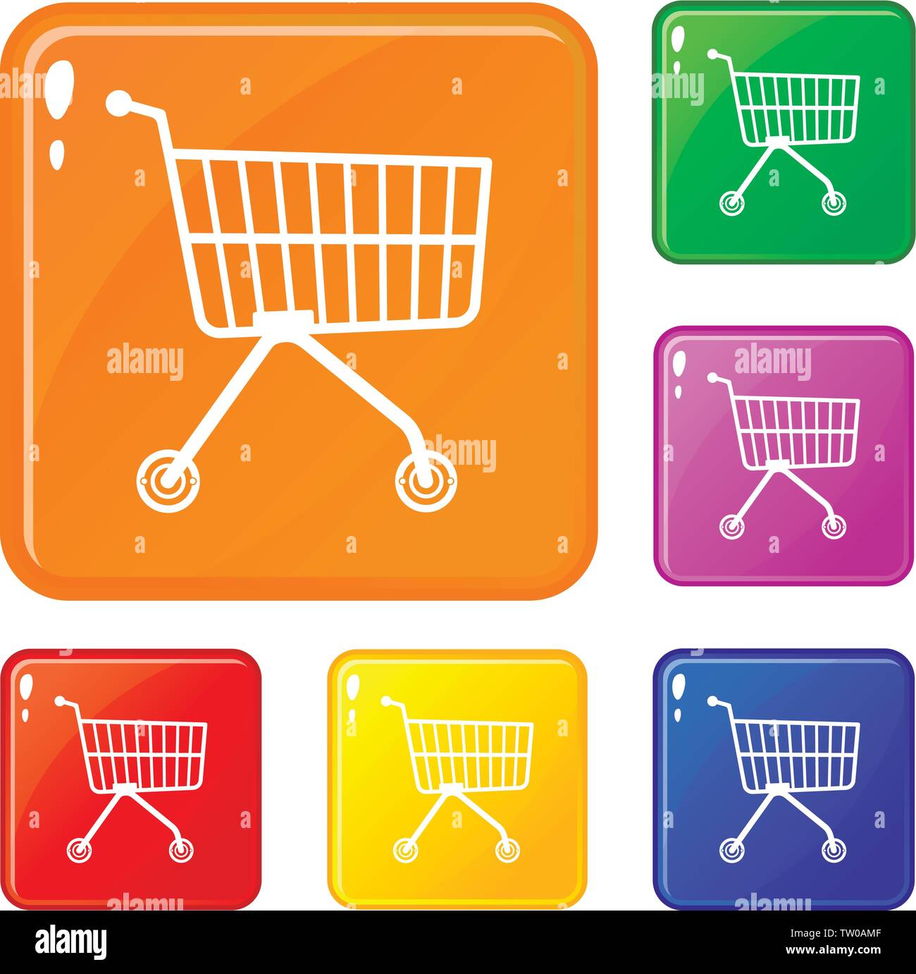 Small trolley icons set vector color Stock Vector Image & Art - Alamy