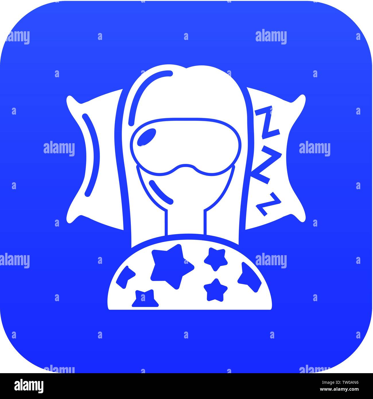 Sleeping woman icon blue vector Stock Vector Image & Art - Alamy