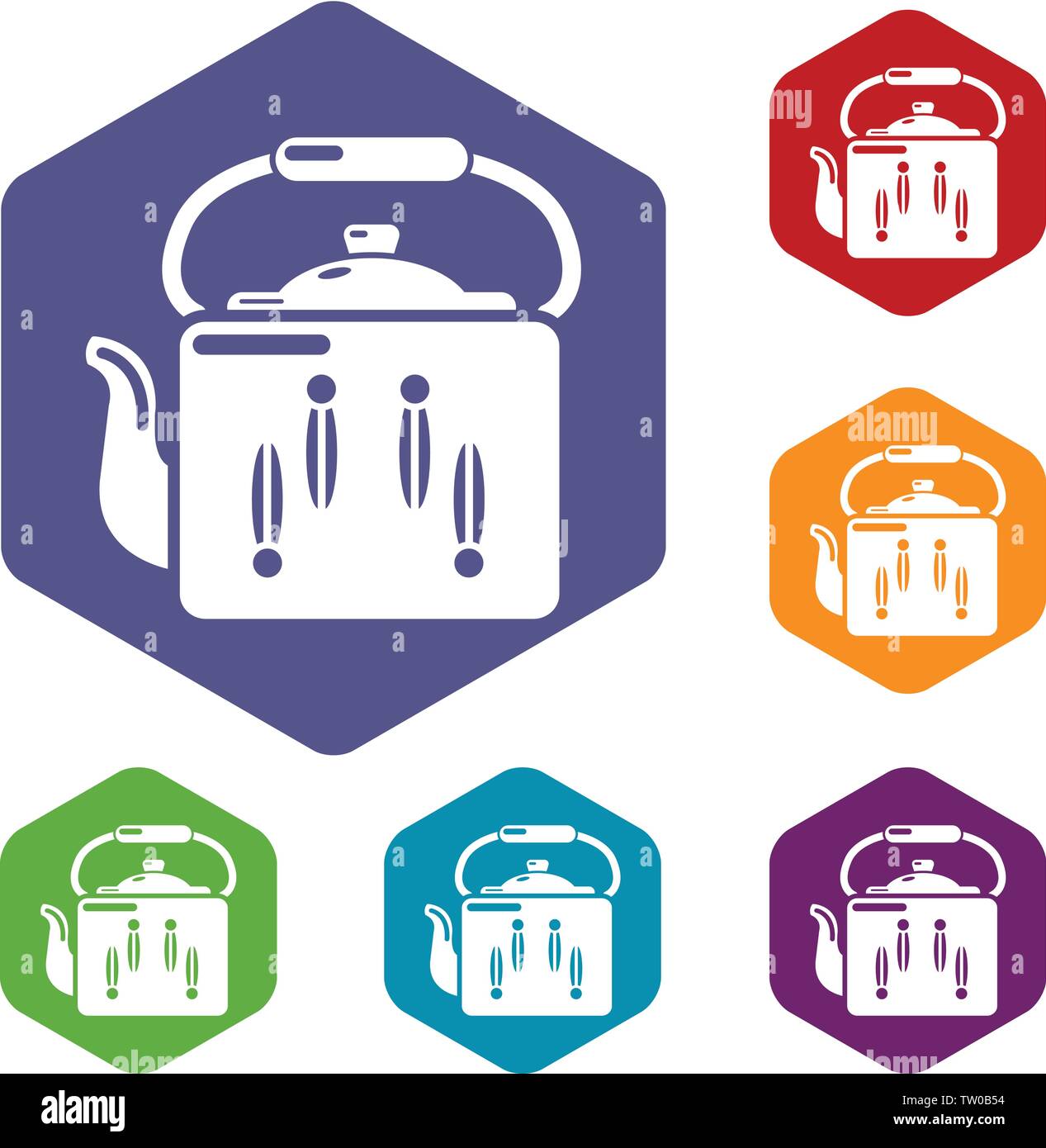 Kettle retro icons vector hexahedron Stock Vector