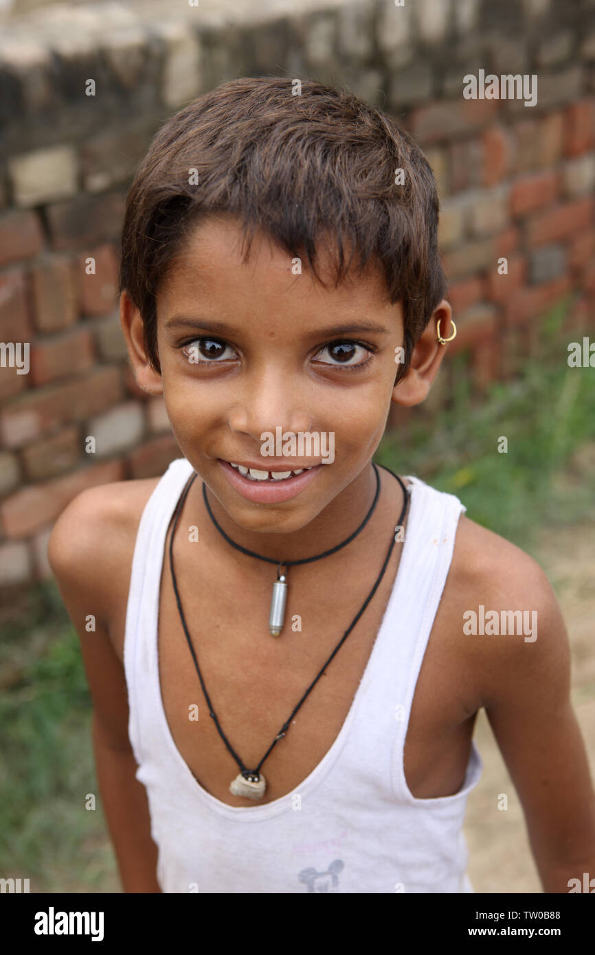 Portrait of an Indian boy smiling Stock Photo Alamy