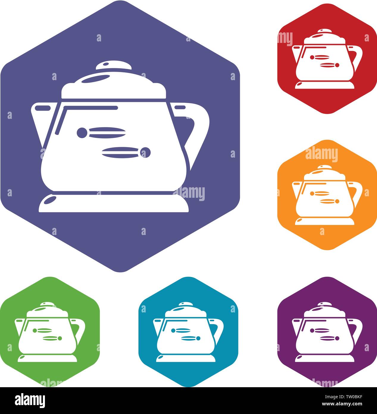 Kettle modern icons vector hexahedron Stock Vector