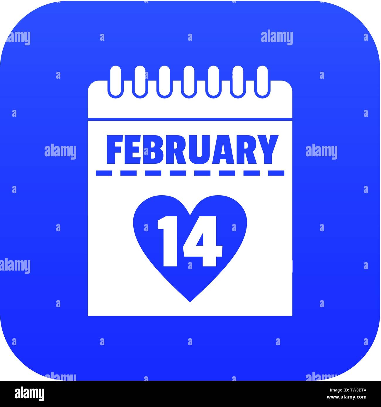 Valentines day calendar icon digital blue Stock Vector Image & Art - Alamy