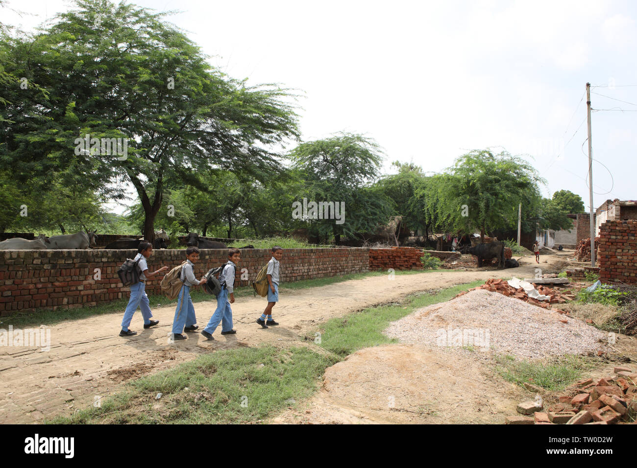 Indian village people walking with bag hi-res stock photography and ...