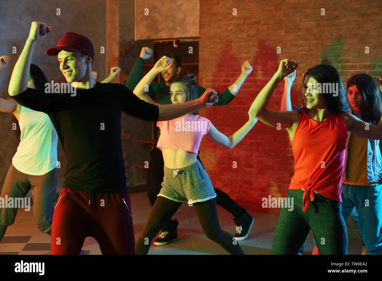 Group of young hip-hop dancers in studio Stock Photo - Alamy