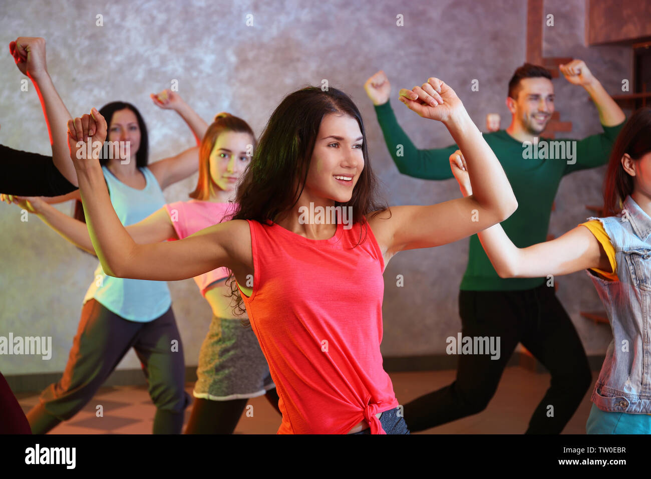 Group of young hip-hop dancers in studio Stock Photo - Alamy