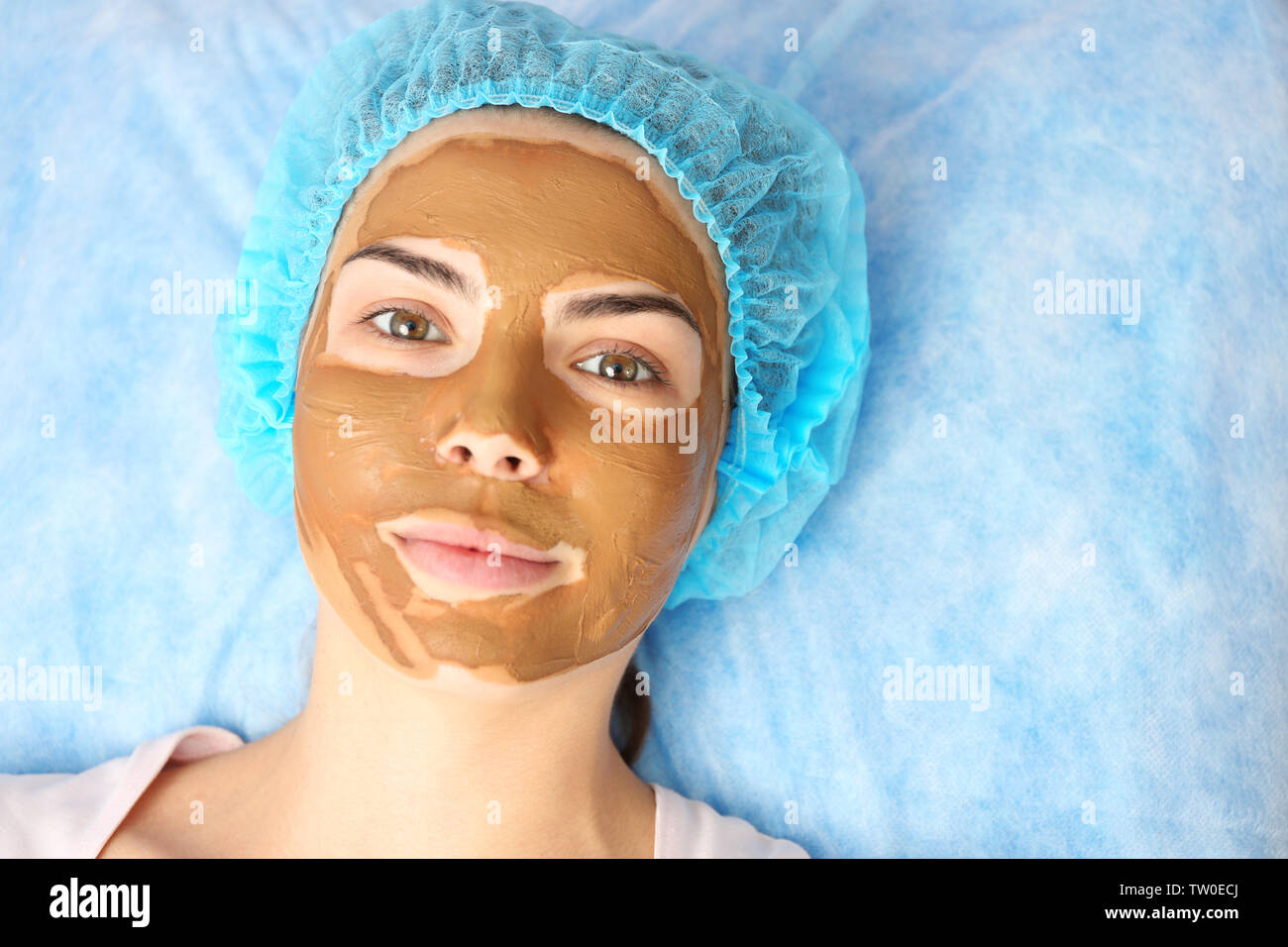 Young woman having beauty treatments in salon Stock Photo