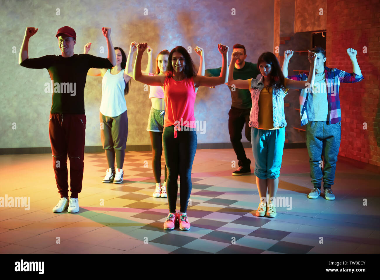 Group of young hip-hop dancers in studio Stock Photo - Alamy