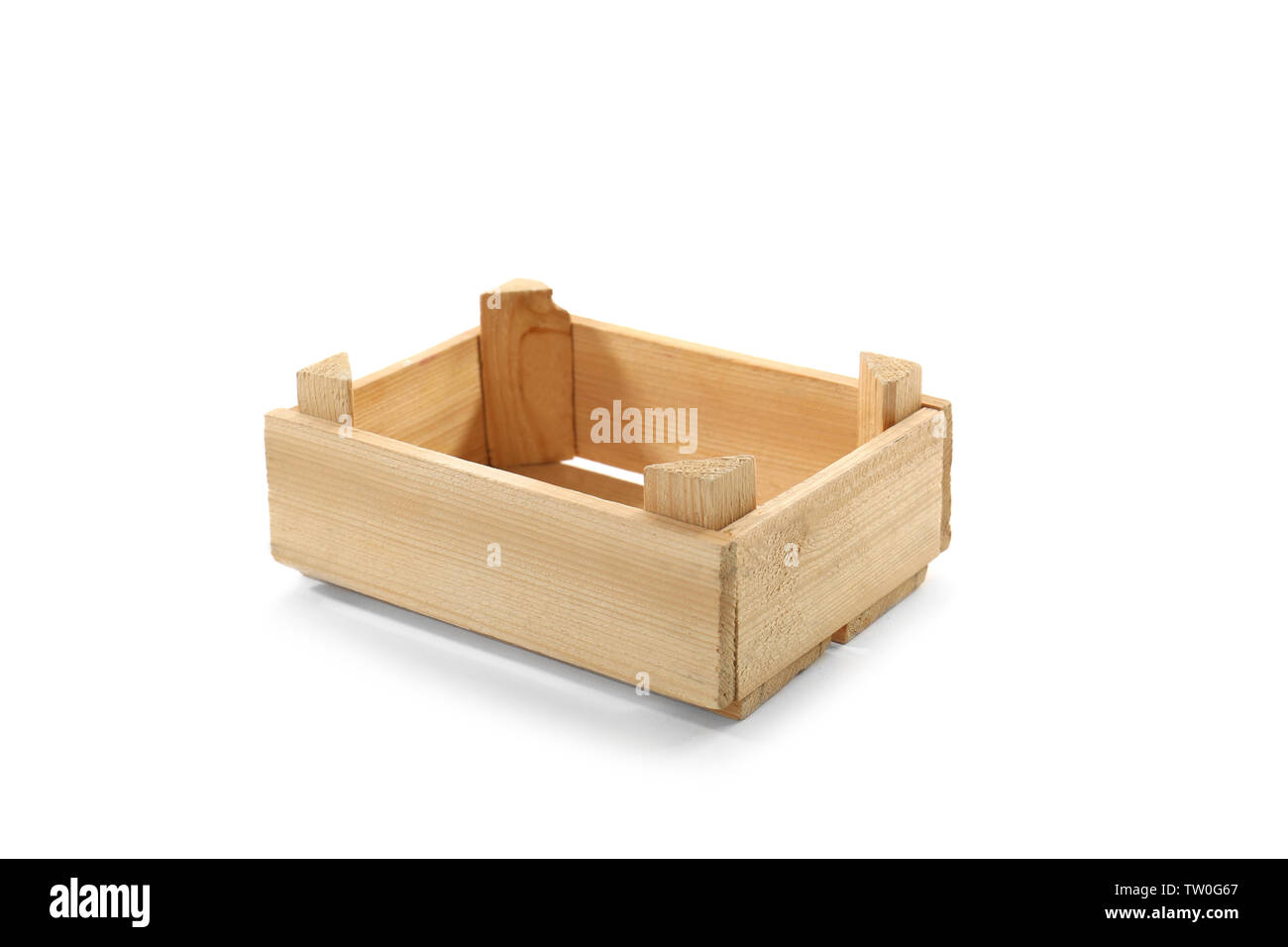 Empty wooden box isolated on white Stock Photo - Alamy