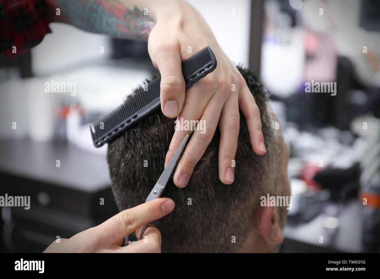 Hairdresser Hair Cut Scissors Tattoo Stock Photos Hairdresser