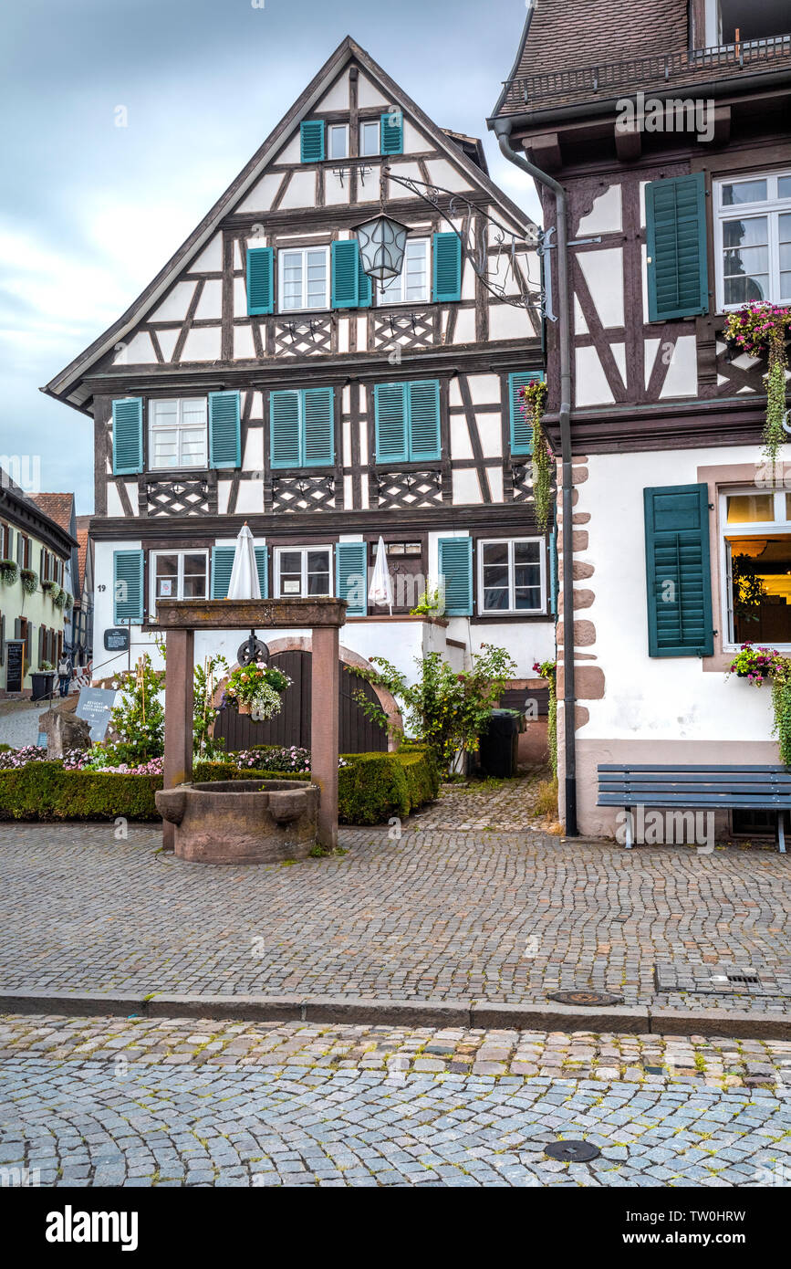 Gengenbach, Germany, historical town and tourist destination of western Black Forest Stock Photo
