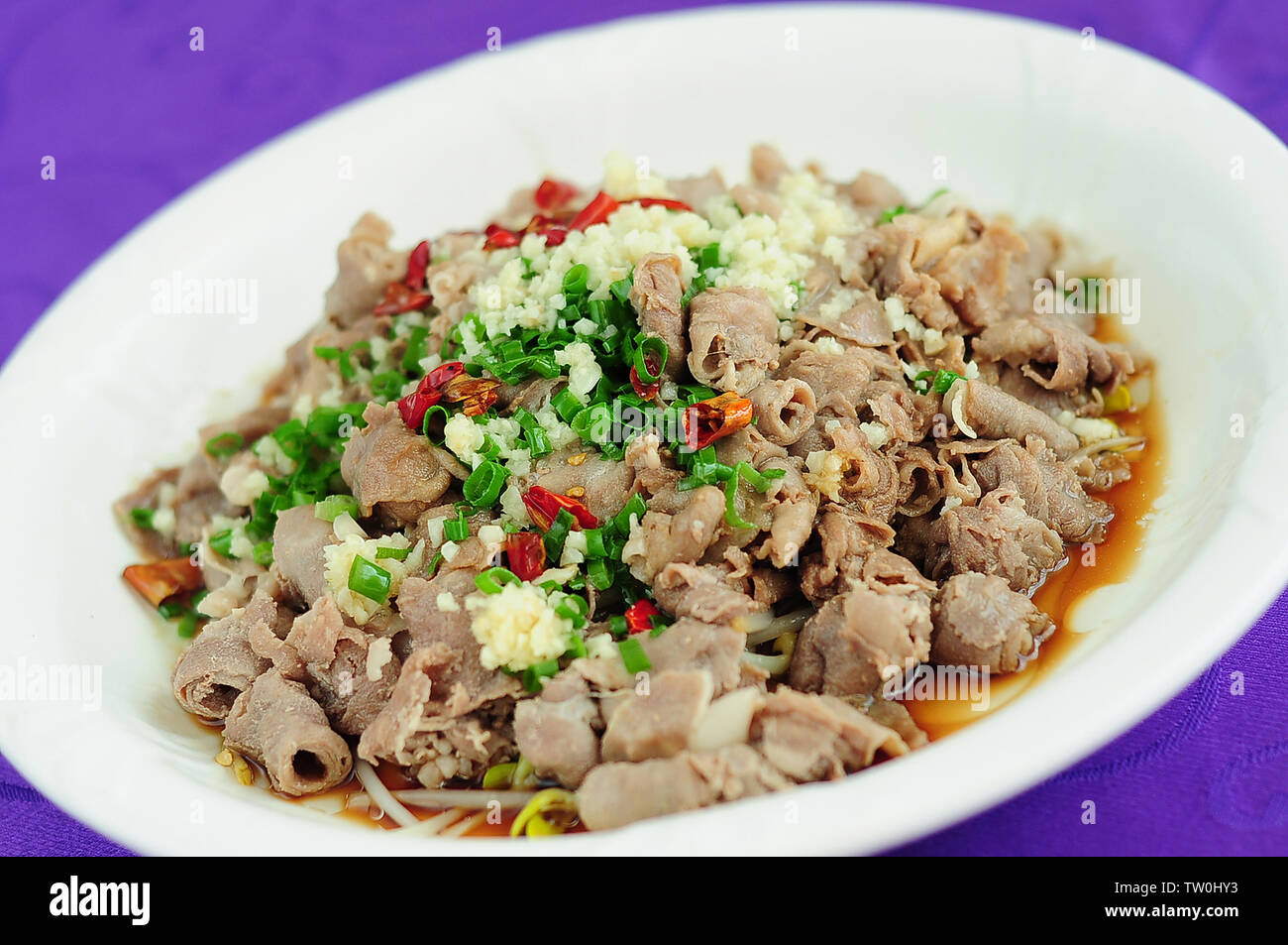 Golden soup beef Stock Photo