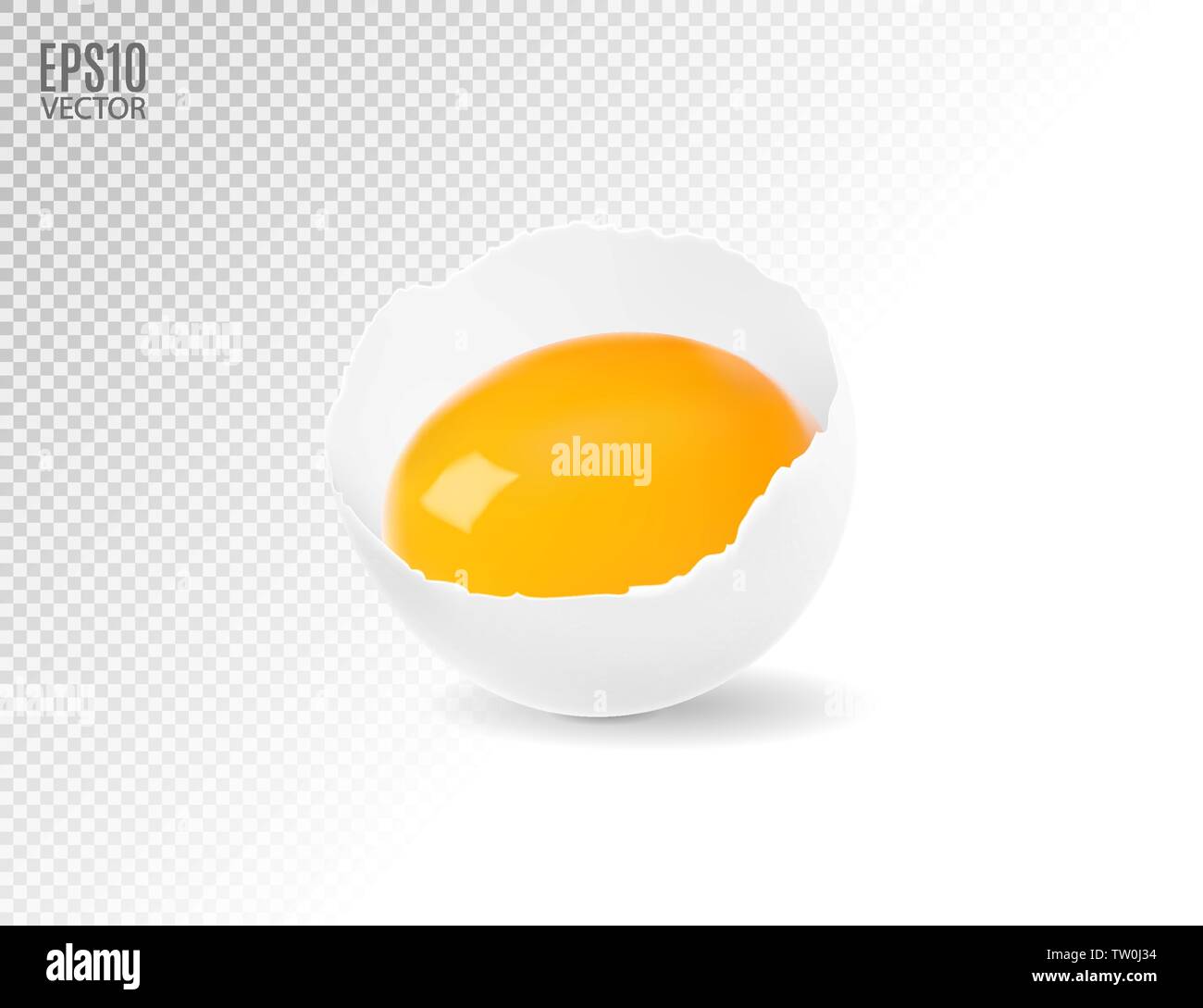 Vector eggs smashed against a transparent background. Realistic, 3d Stock Vector