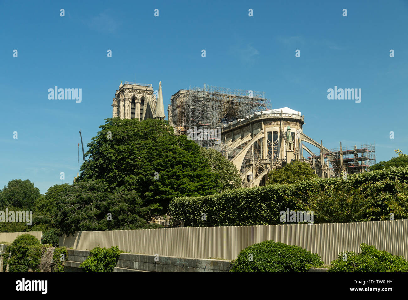 reconstruction of the Notre Dame cathedral Stock Photo