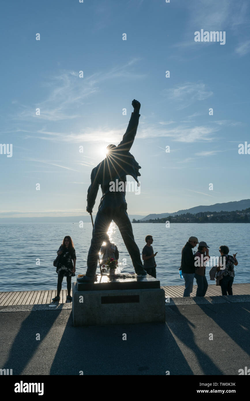 Montreux, VD / Switzerland 31 May 2019 tourists visiting the Freddie