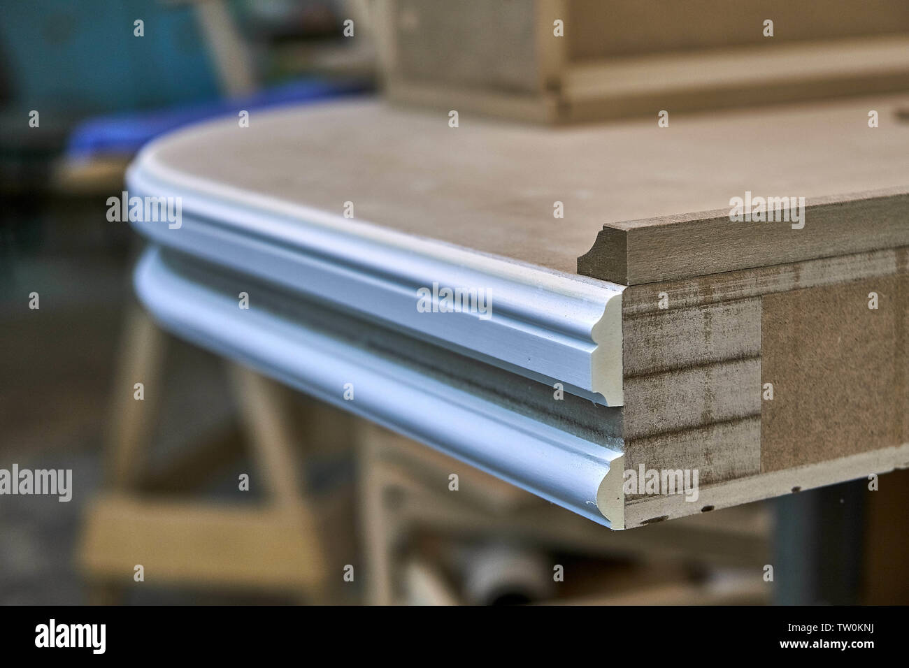 Desktop building process. Classic desktop. Building tabletop. Wooden ...