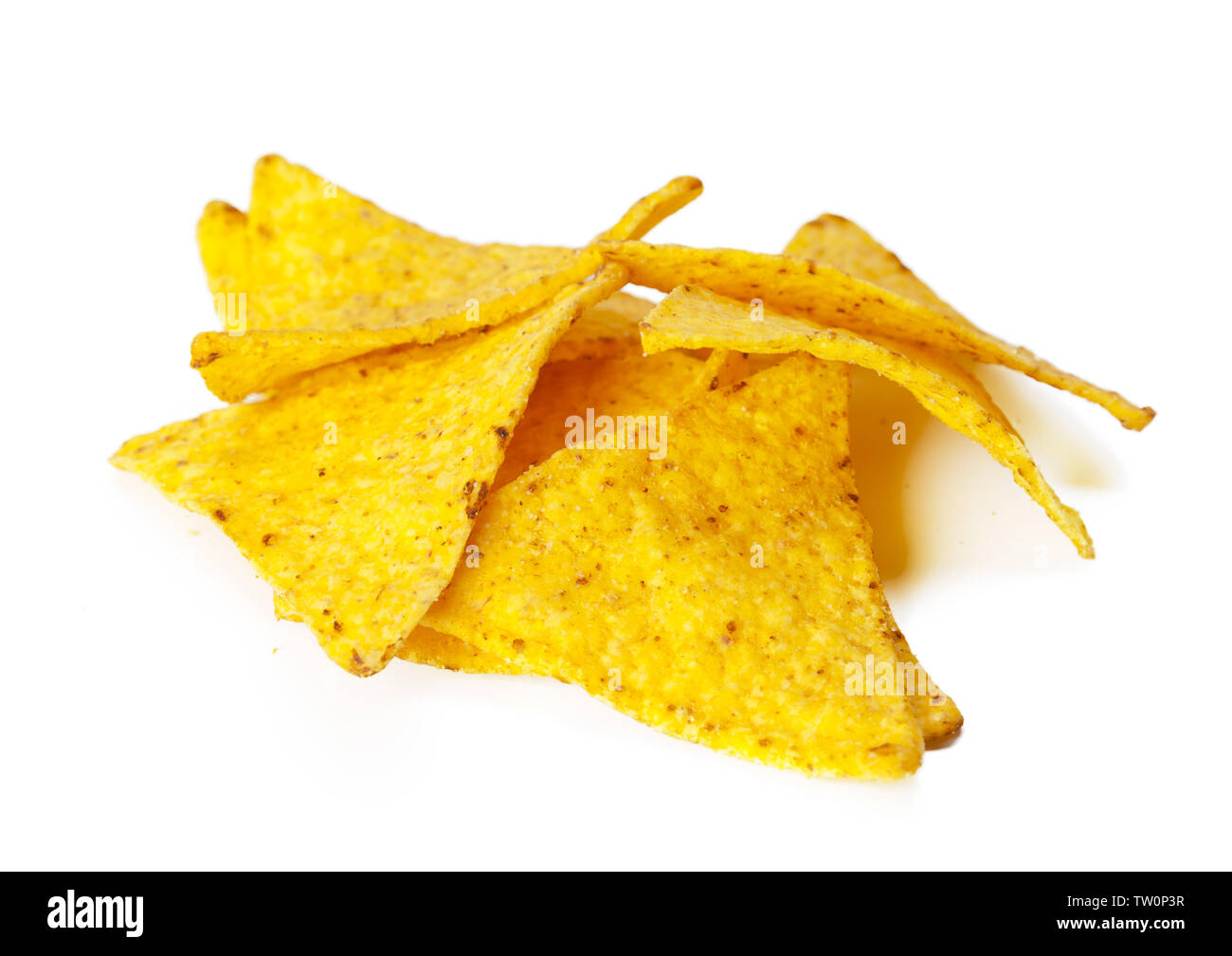 corn nachos on white background Stock Photo - Alamy