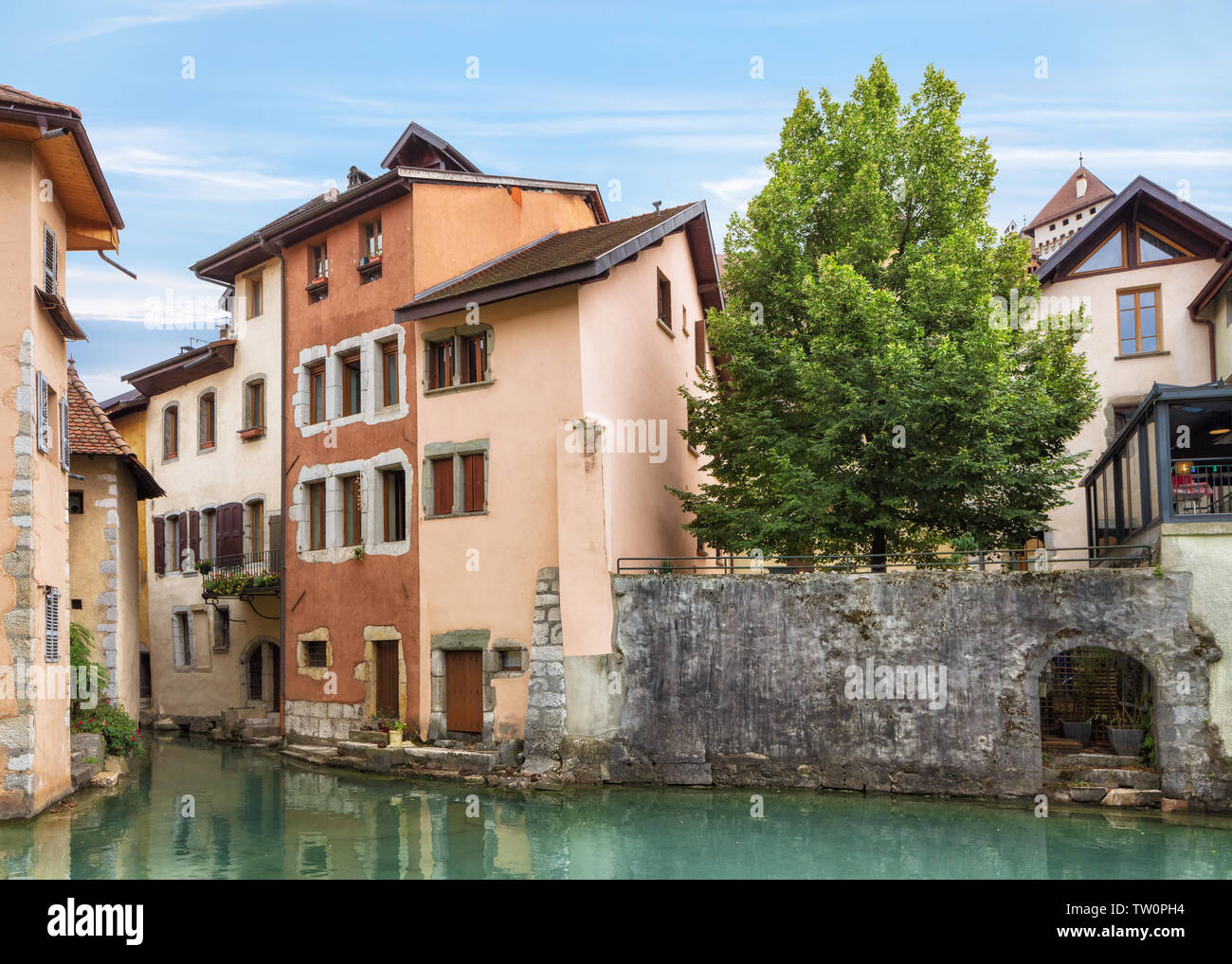 Charming channels Annecy old town Stock Photo