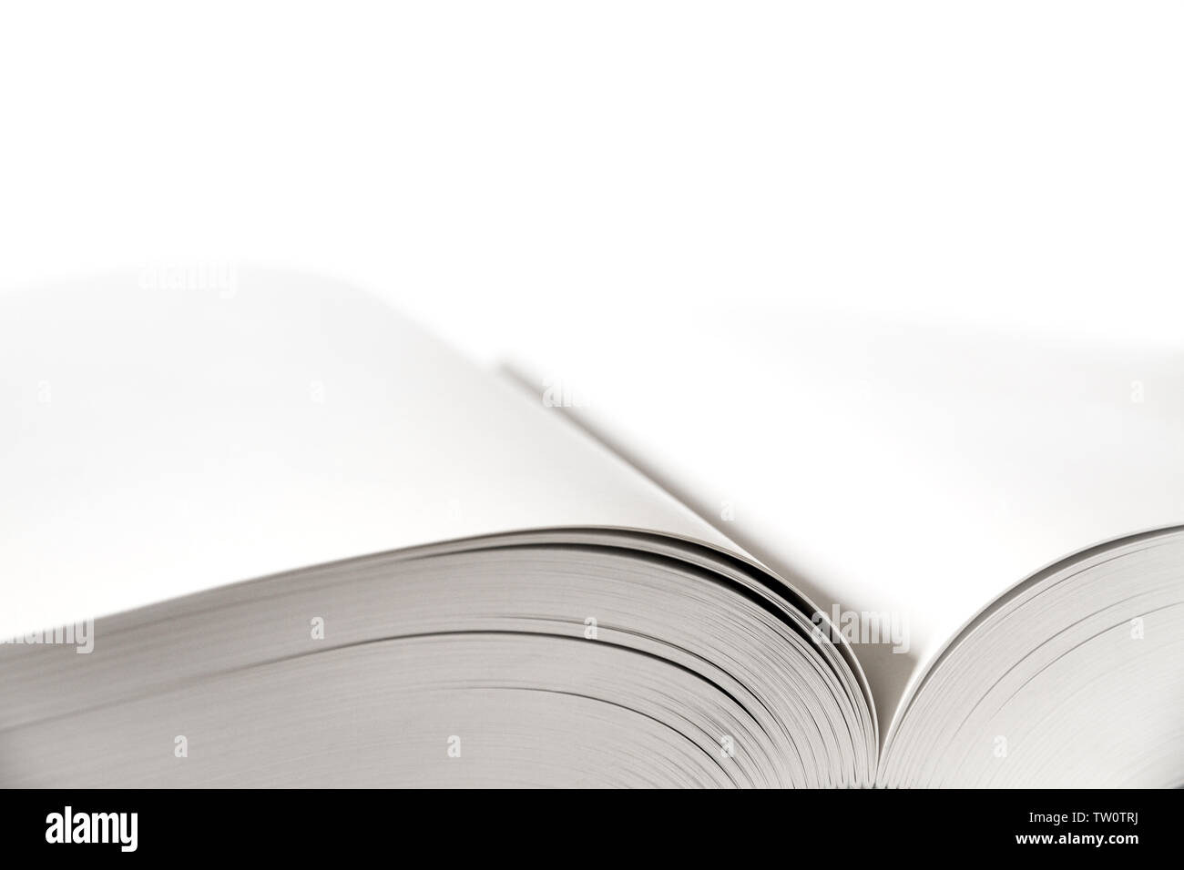 Open blank dictionary, book mockup on white background Stock Photo Alamy