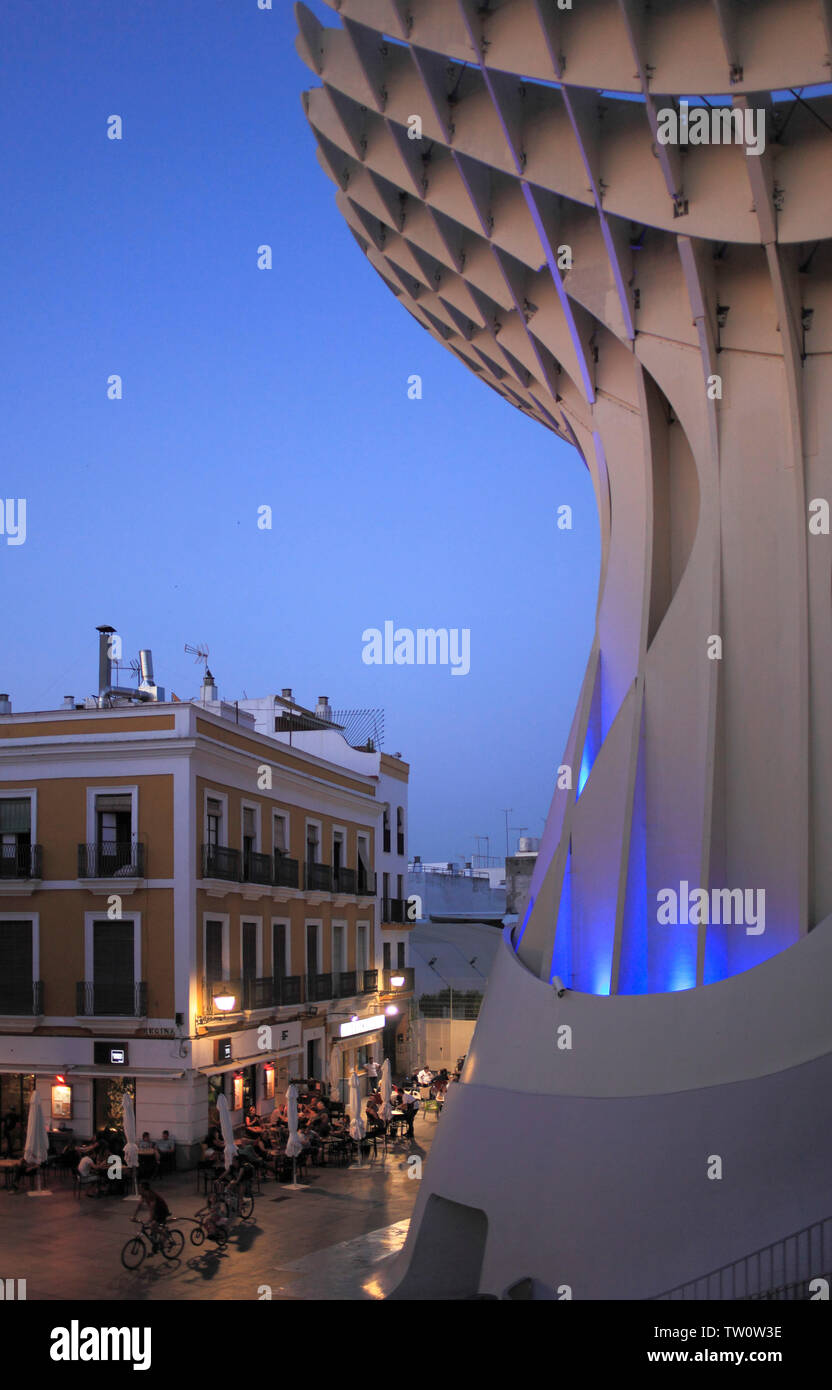 Spain, Andalusia, Seville, Metropol Parasol, Plaza de la Encaracion, Stock Photo