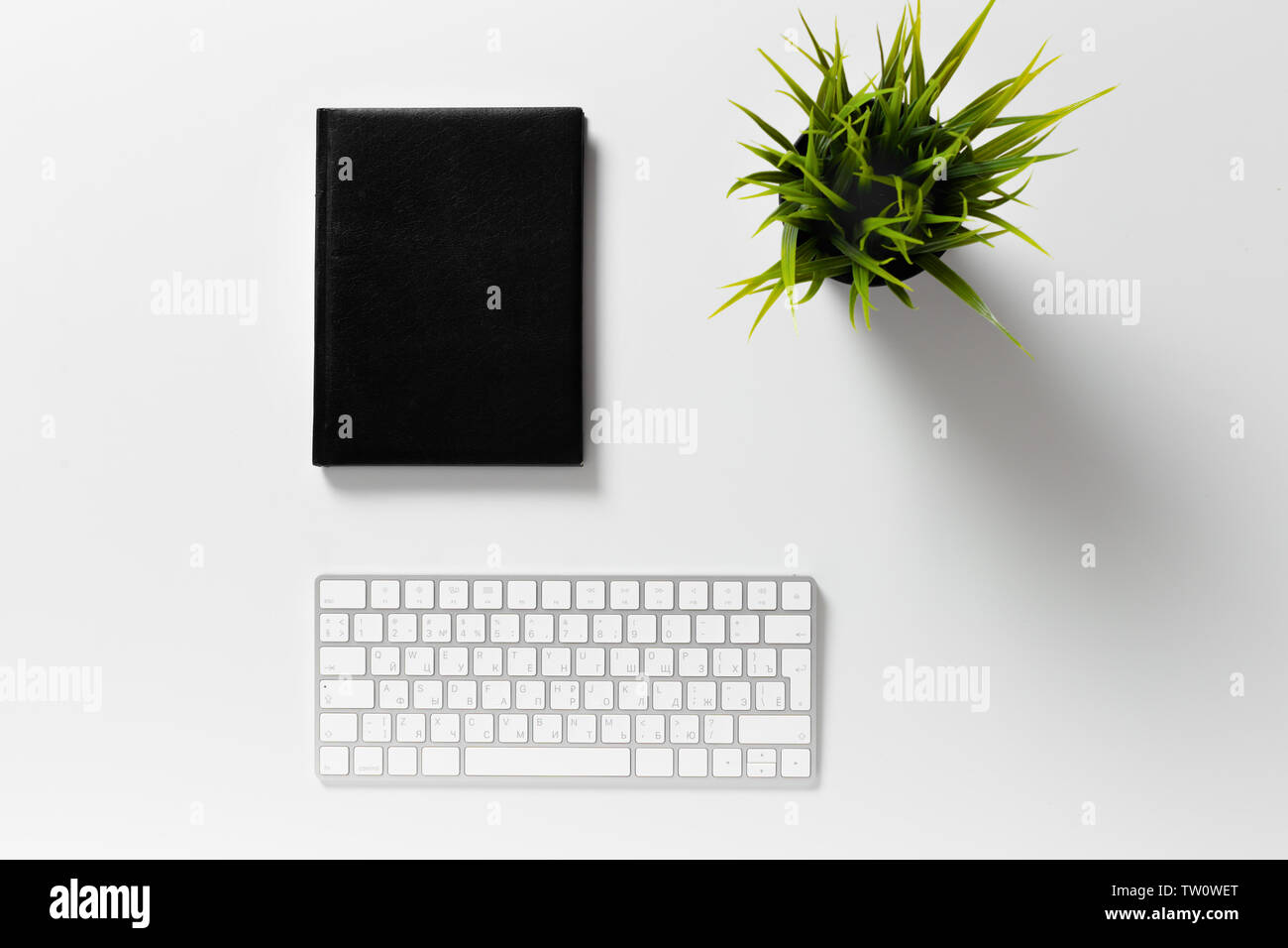 Office desk, top view Stock Photo - Alamy