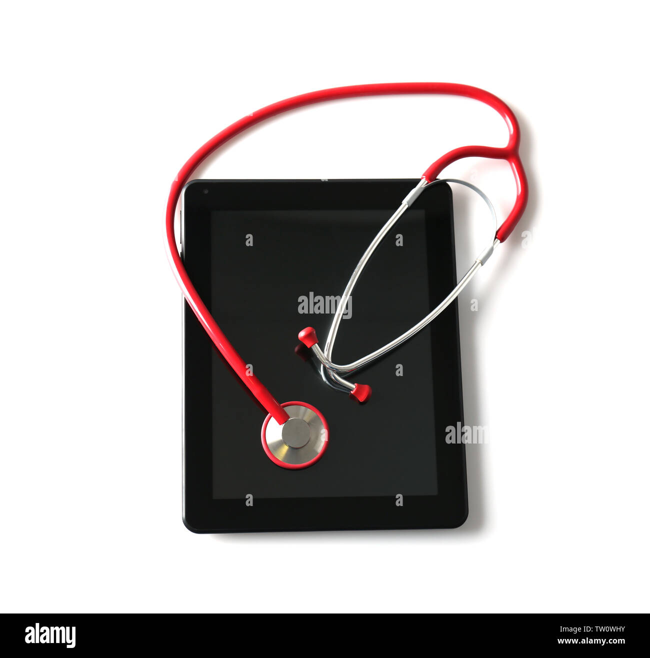 Stethoscope and tablet pc on white background Stock Photo - Alamy