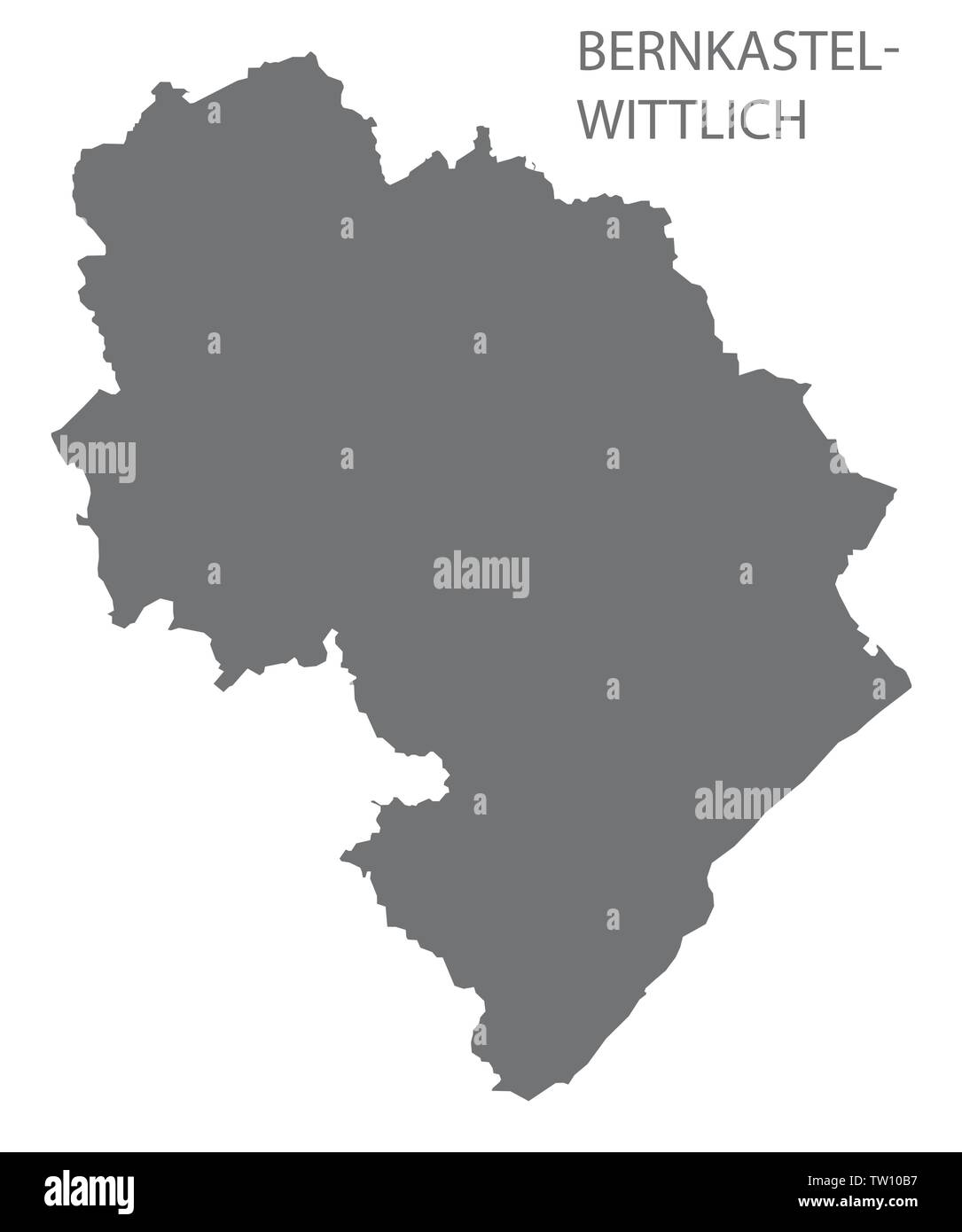 Bernkastel-Wittlich grey county map of Rhineland-Palatinate DE Stock Vector
