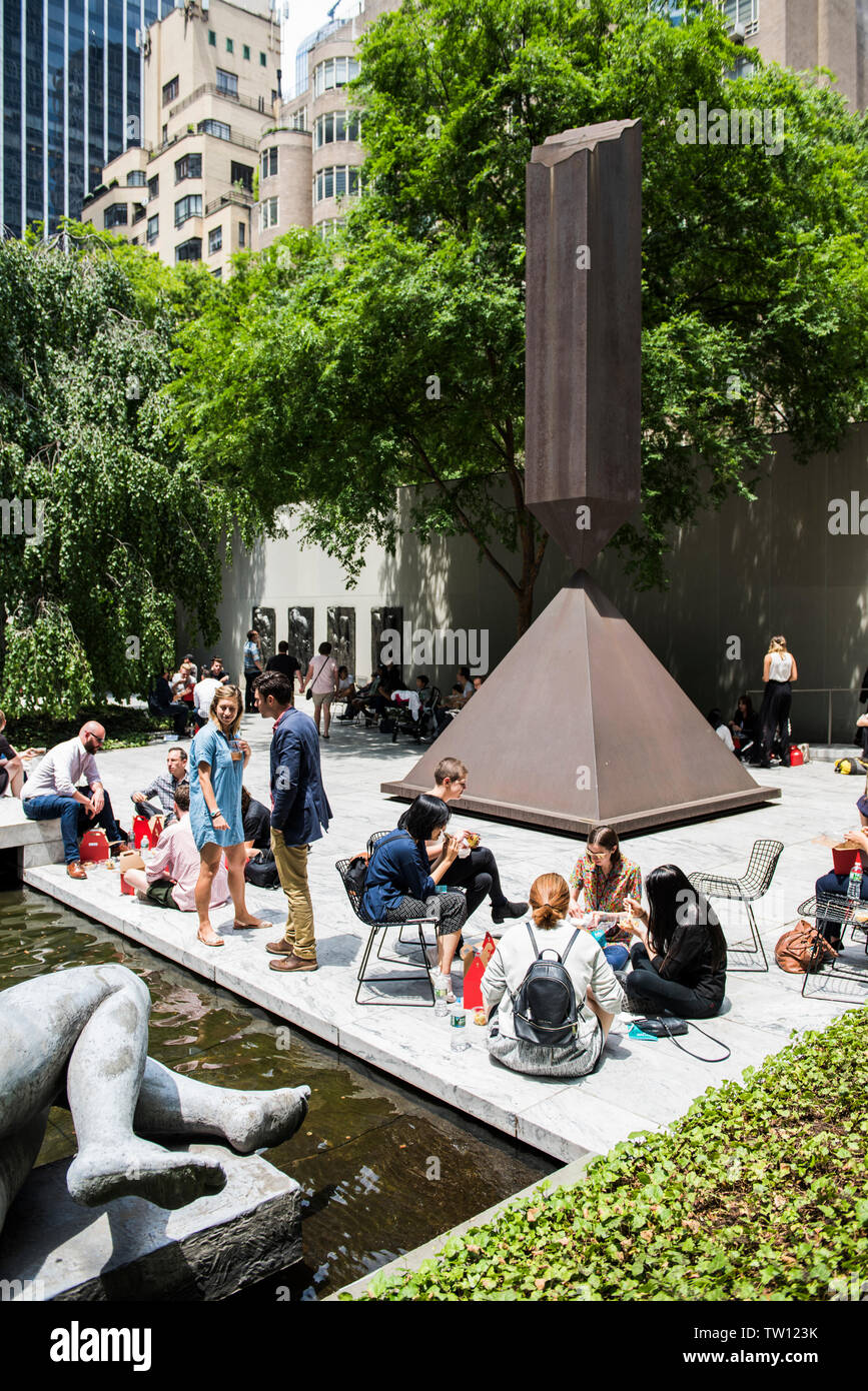 New York City, New York - June, 22, 2017:  Garden , Museum of Modern Art Stock Photo