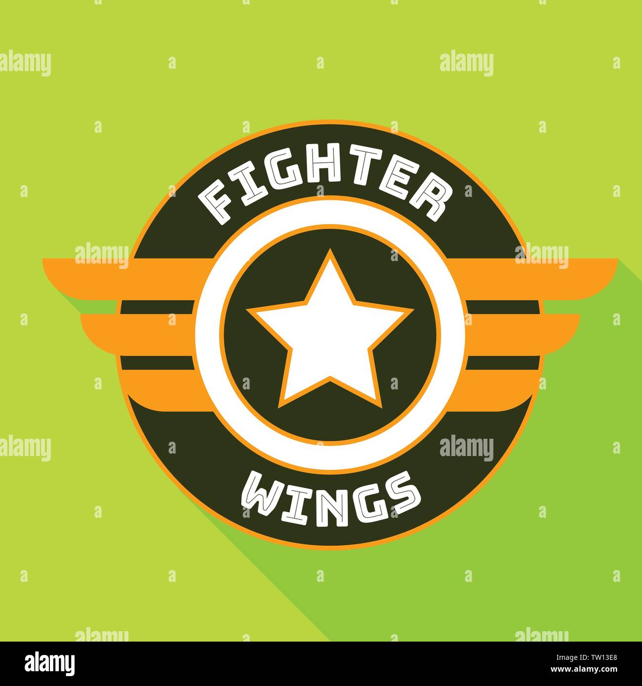 Fighter wings logo. Flat illustration of fighter wings vector logo for web design Stock Vector