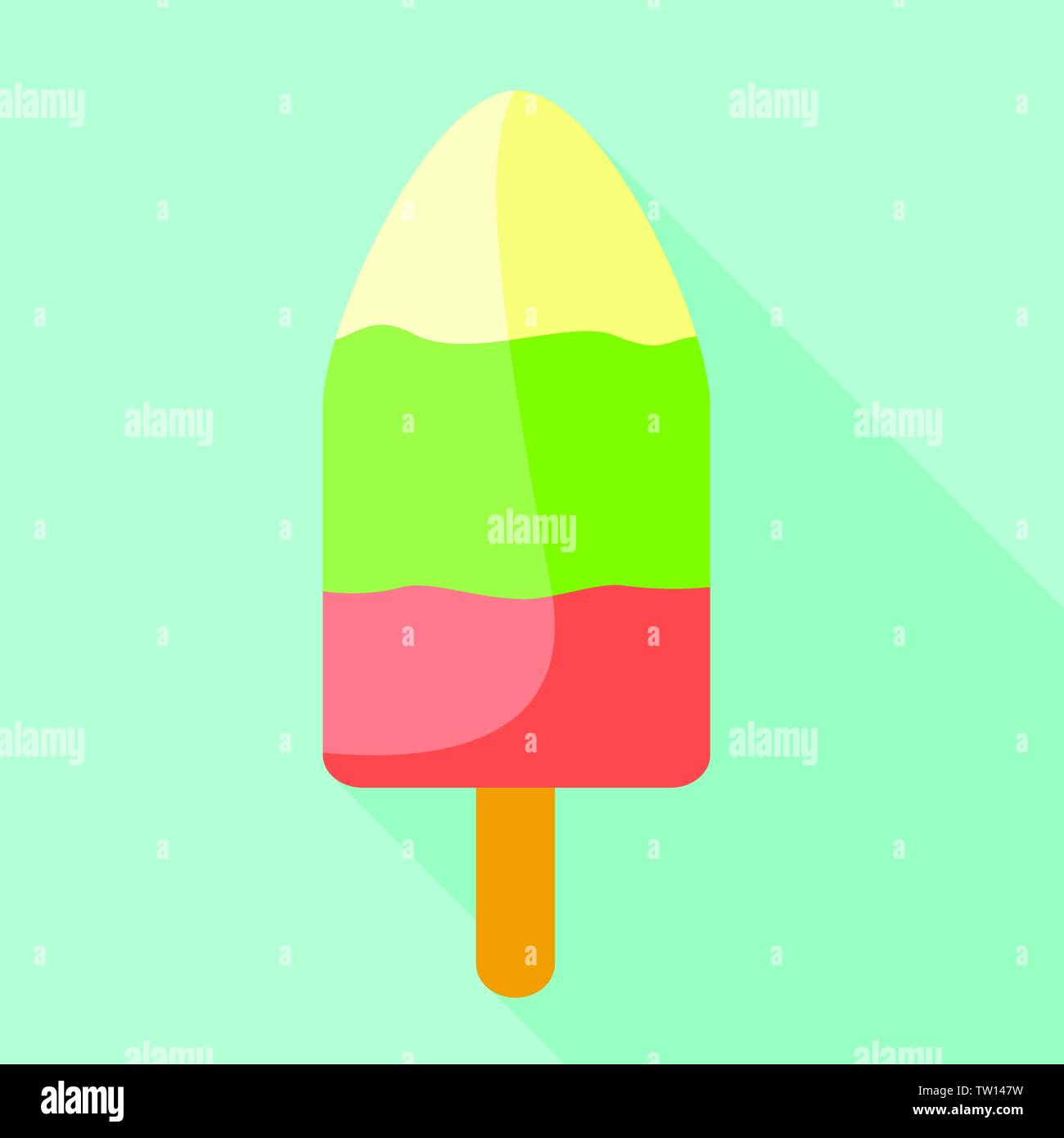Fruity popsicle icon. Flat illustration of fruity popsicle vector icon for web design Stock Vector