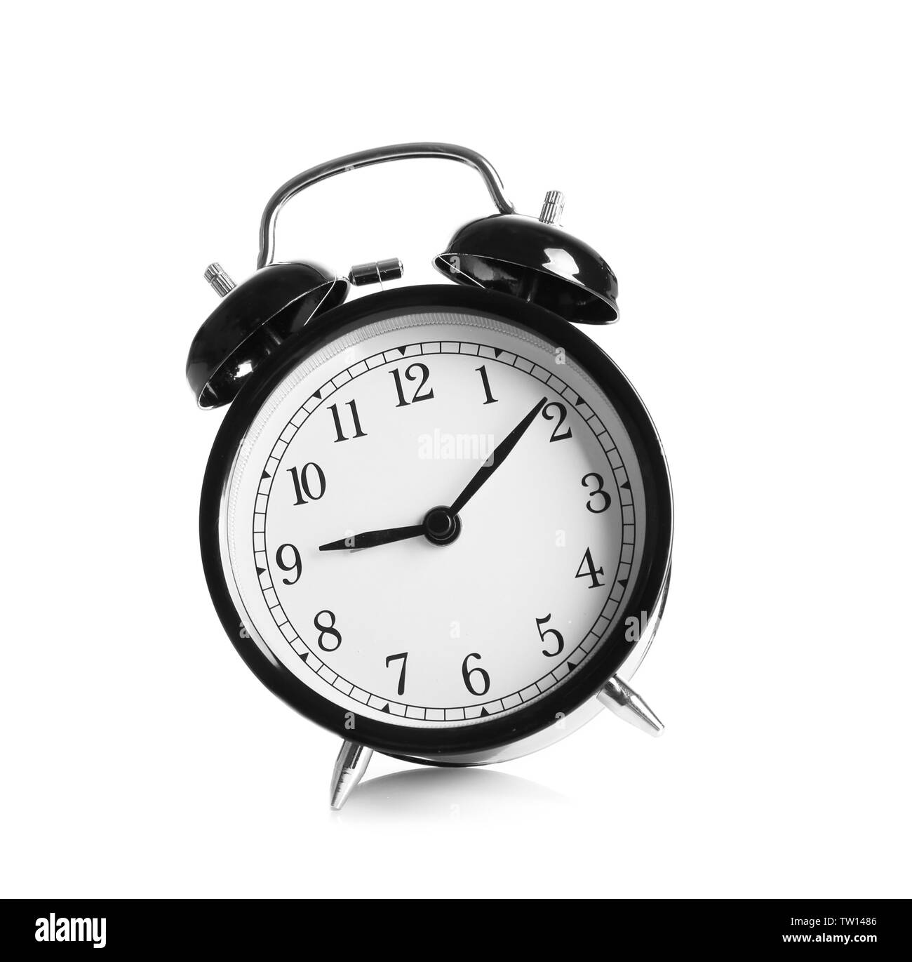 Alarm clock on white background Stock Photo - Alamy