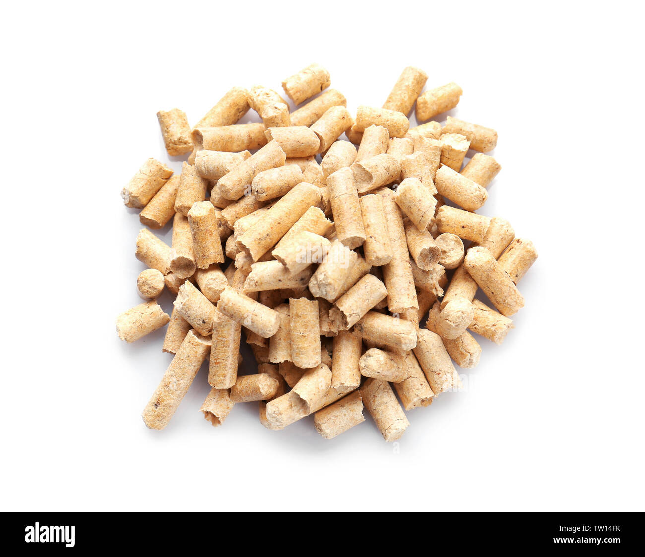 Pile of cat litter isolated on white Stock Photo - Alamy