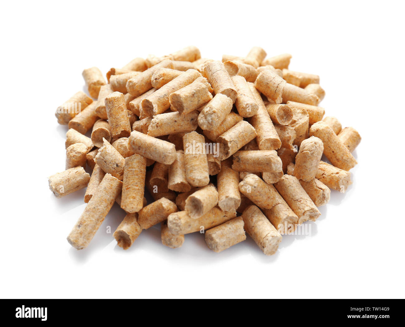 Pile of cat litter isolated on white Stock Photo - Alamy