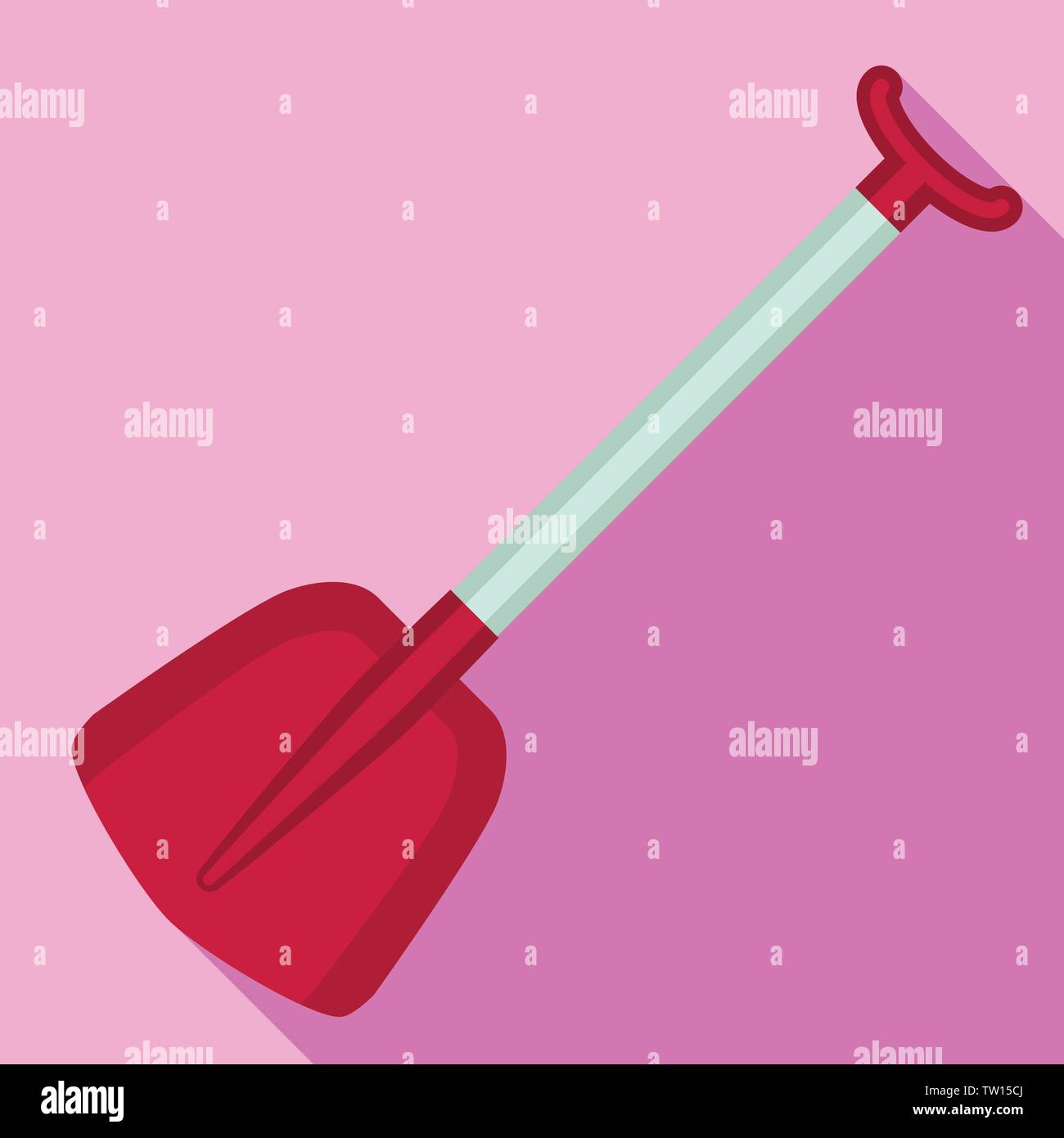 Snow shovel icon. Flat illustration of snow shovel vector icon for web design Stock Vector