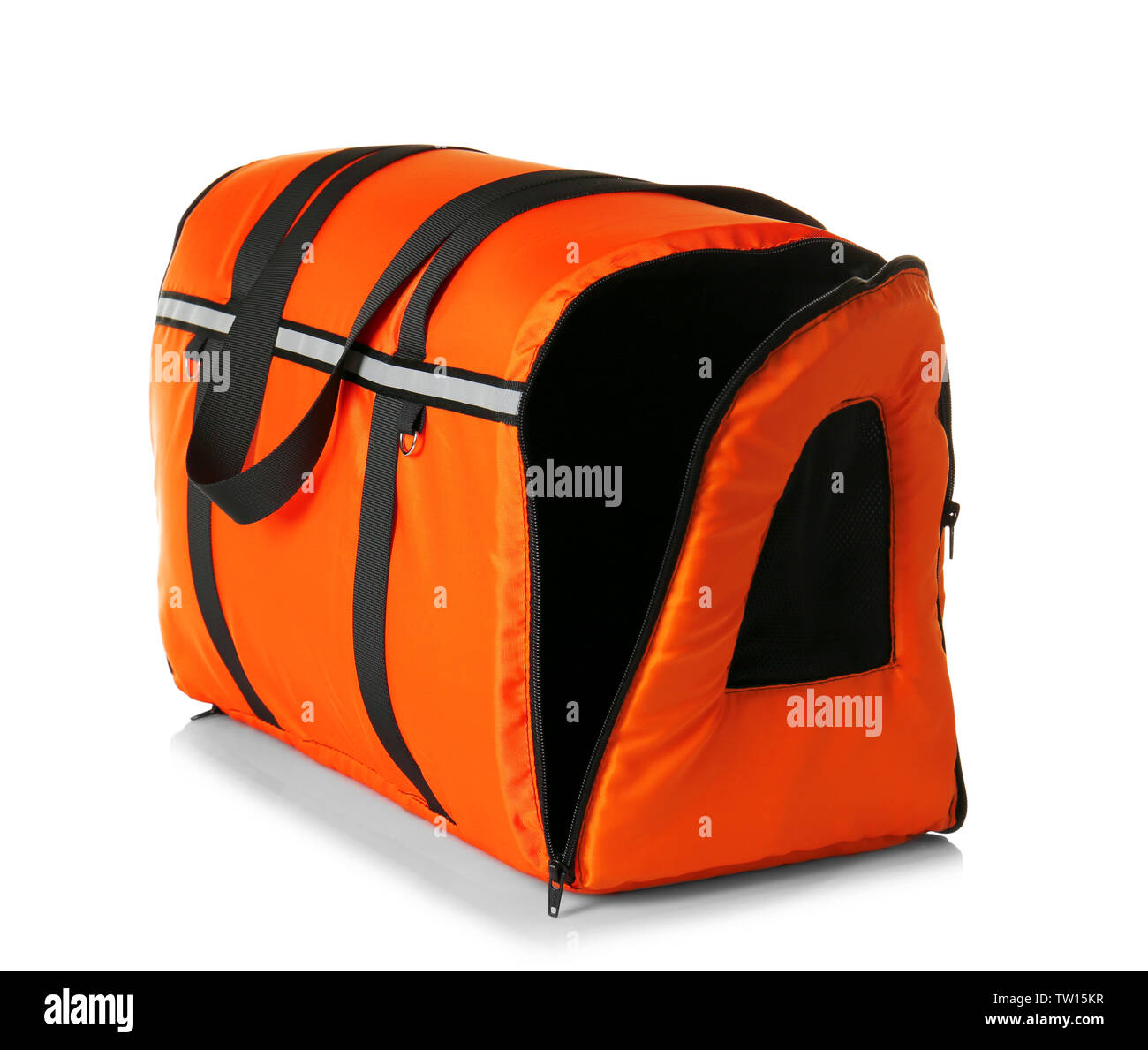 Pet carrier isolated on white Stock Photo Alamy