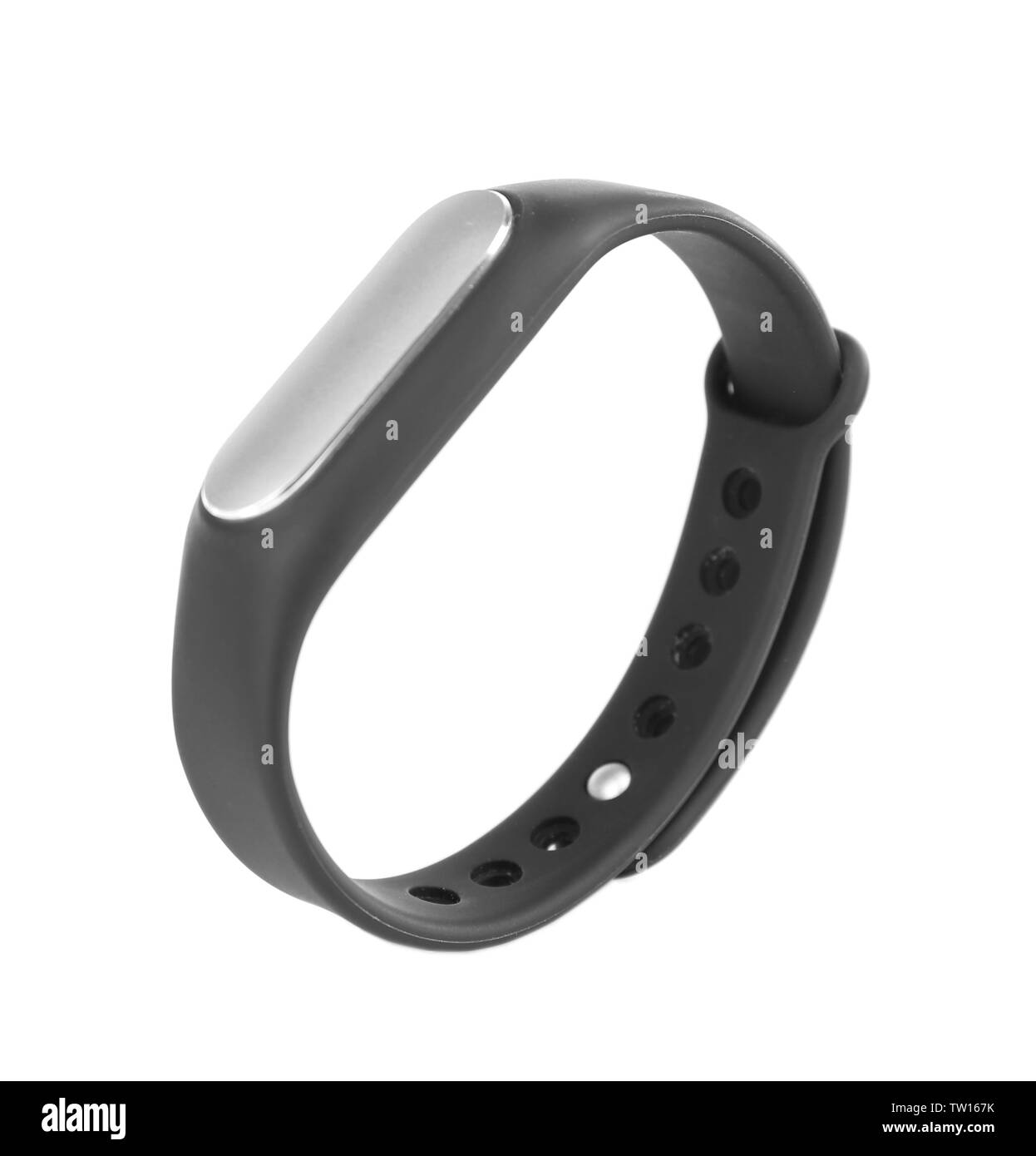 Heart rate monitor watch isolated white Stock Photo Alamy