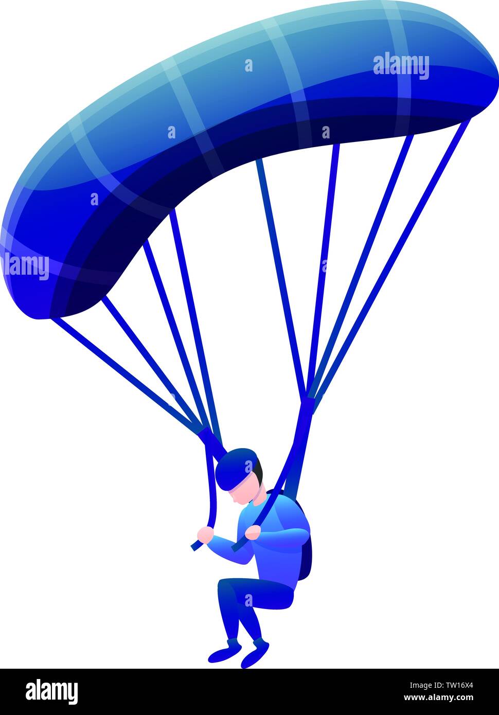 Sport parachute icon. Cartoon of sport parachute vector icon for web design isolated on white background Stock Vector
